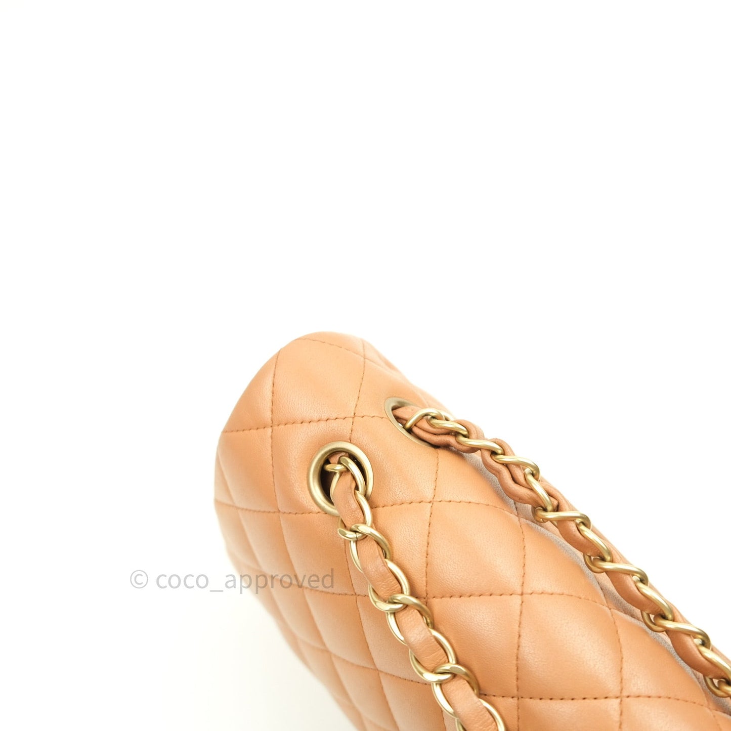 Chanel Classic M/L Beige Lambskin Gold Hardware