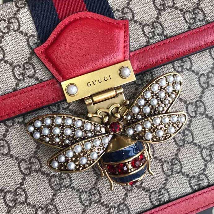 Luxury Gucci GG Supreme Monogram Queen Margaret Top Handle Bag