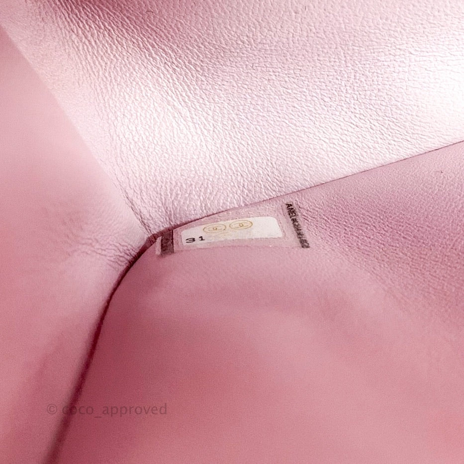 Chanel Classic M/L Medium Double Flap Bag Light Pink Caviar Gold Hardware