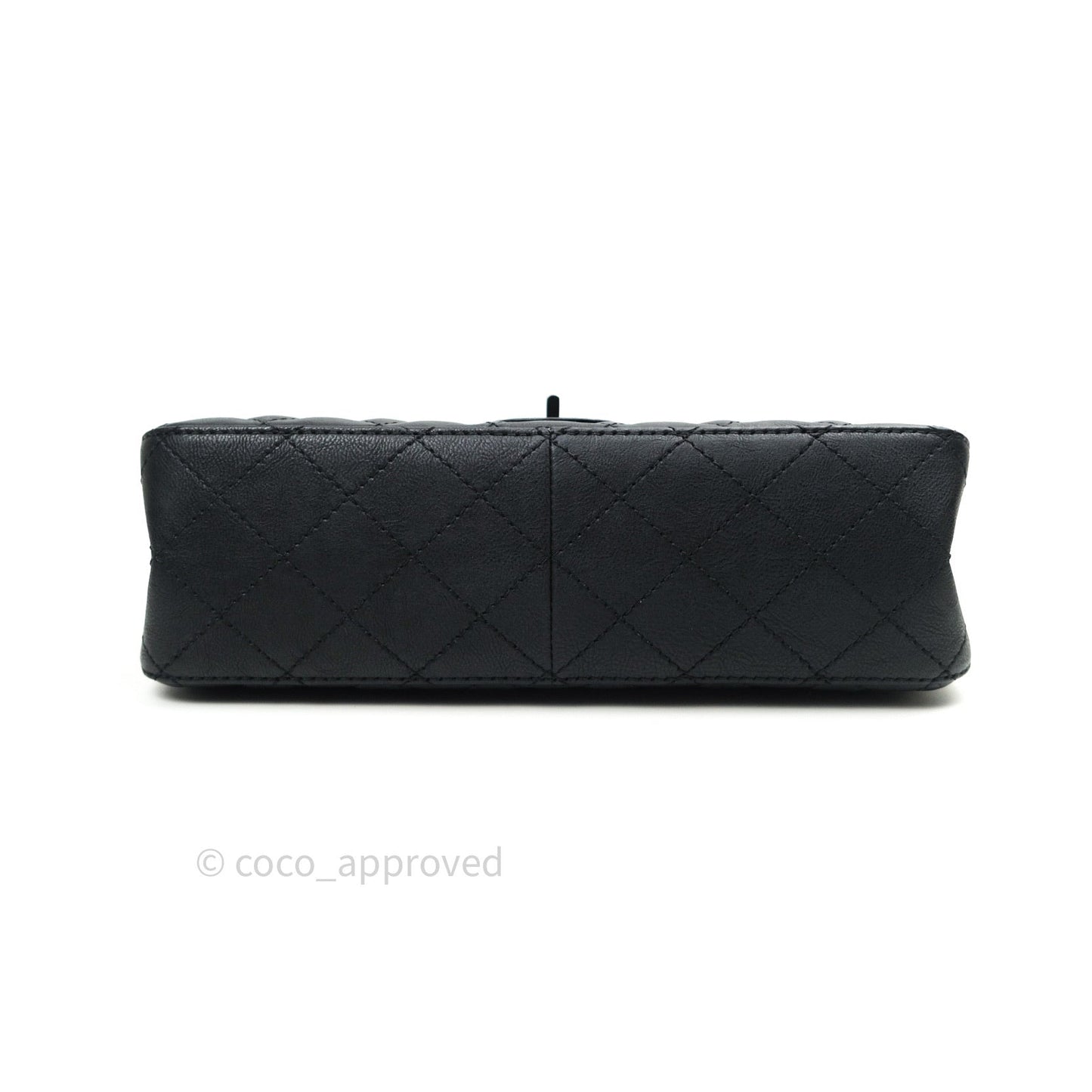 Chanel 2.55 Quilted Reissue 226 Double Flap So Black Crumpled Calfskin