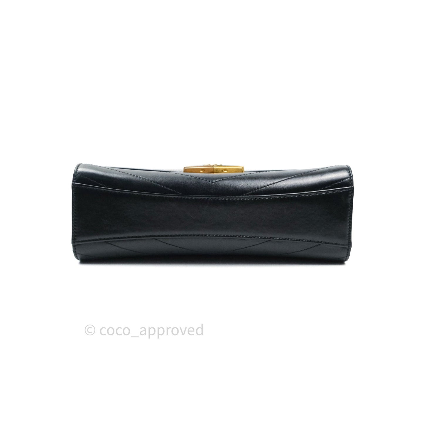 Chanel Chevron Calfskin Medium Medal Flap Black