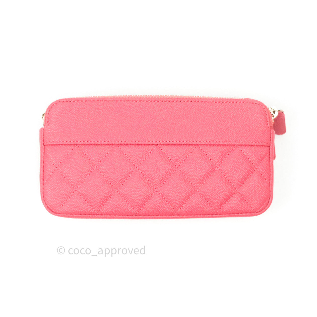 Chanel Quilted Clutch With Chain Pink Caviar Gold Hardware