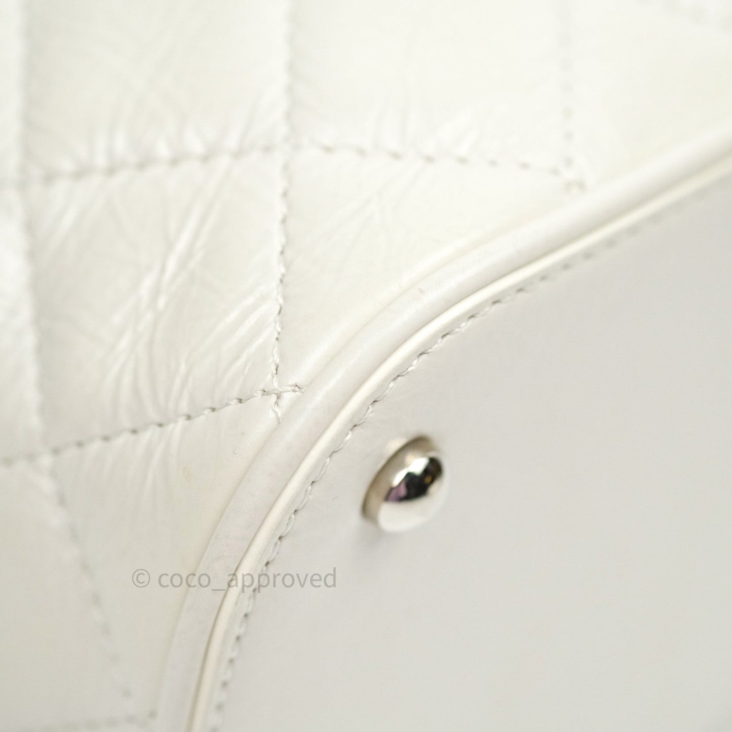 Chanel Crumpled Calfskin PVC Quilted Backpack White
