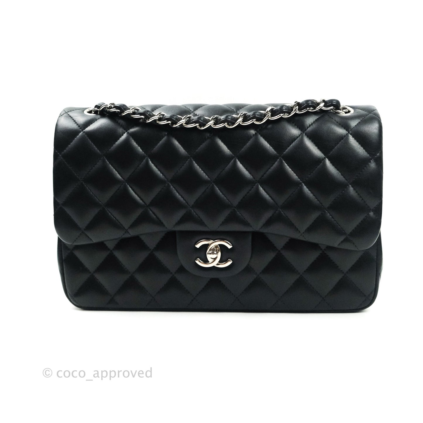 Chanel Jumbo Double Flap Black Lambskin Silver Hardware⁣⁣
