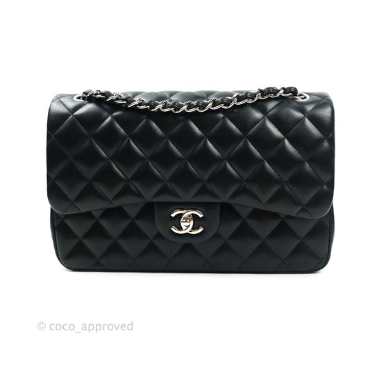 Chanel Jumbo Double Flap Black Lambskin Silver Hardware⁣⁣
