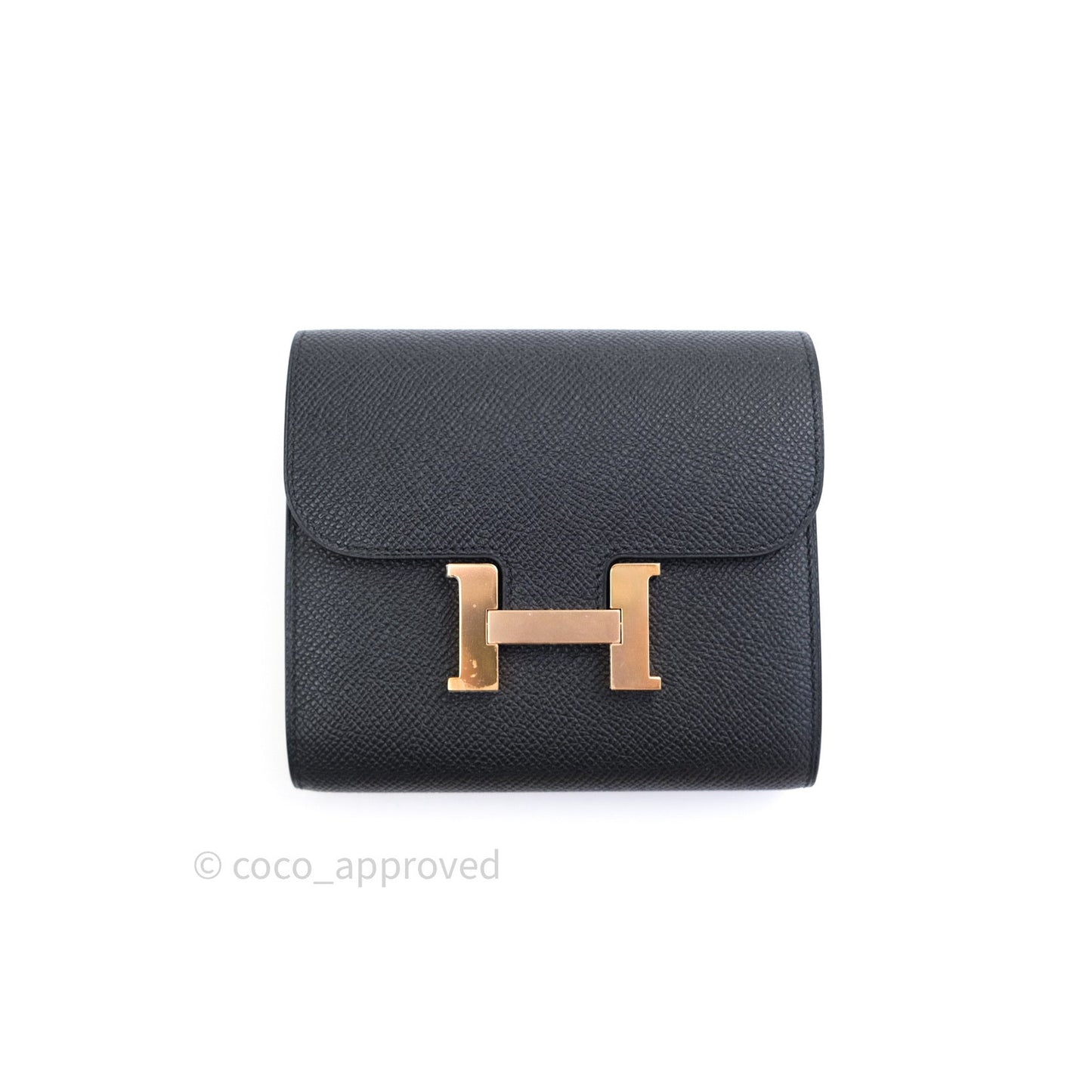 Hermès Constance Short Wallet Black Epsom Gold Hardware