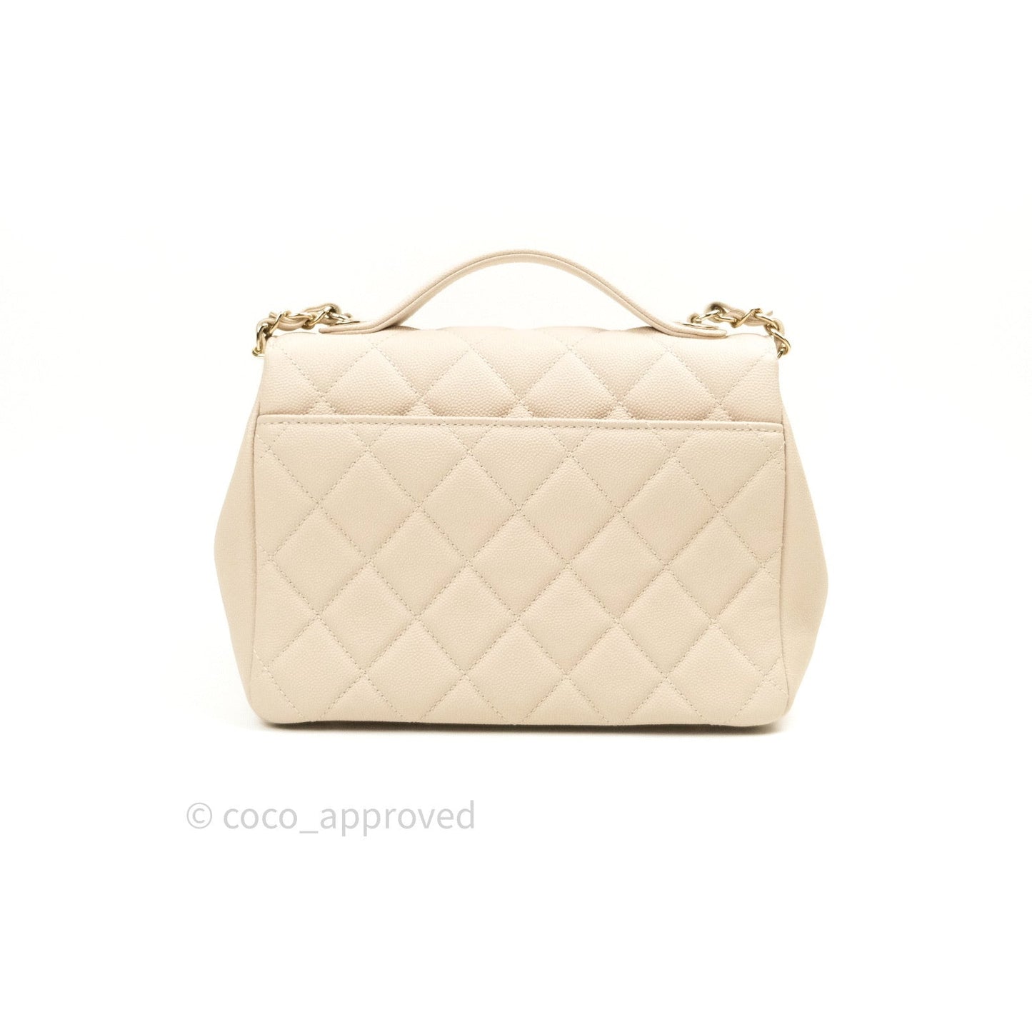 Chanel Quilted Medium Business Affinity Flap Beige Caviar Light Gold Hardware