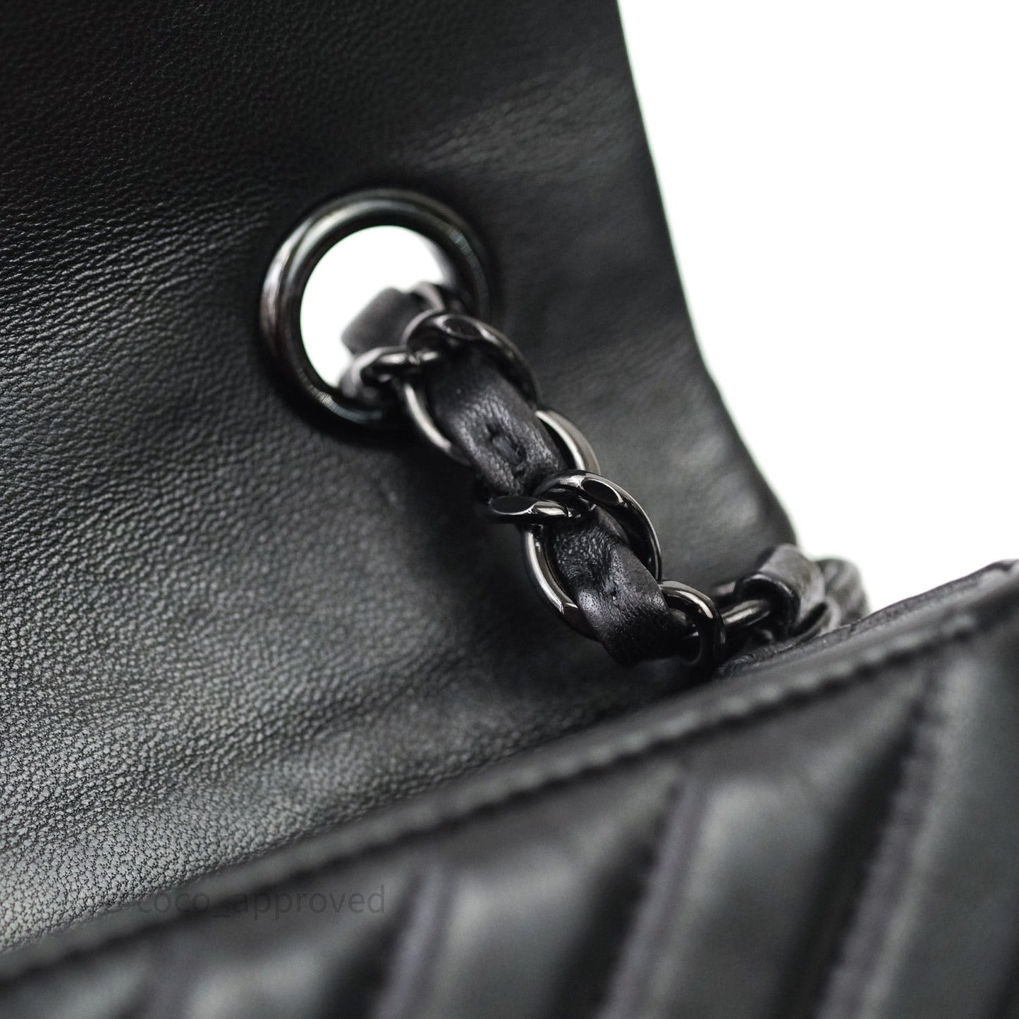 Chanel Quilted Mini Rectangular Black Chevron Lambskin So Black Hardware