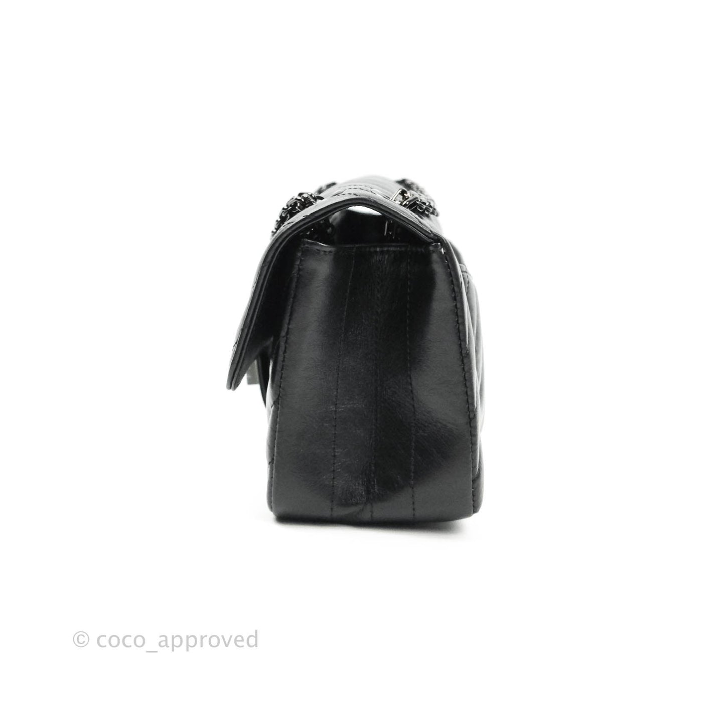 Chanel Mini Reissue 224 So Black Chevron Calfskin Black Hardware