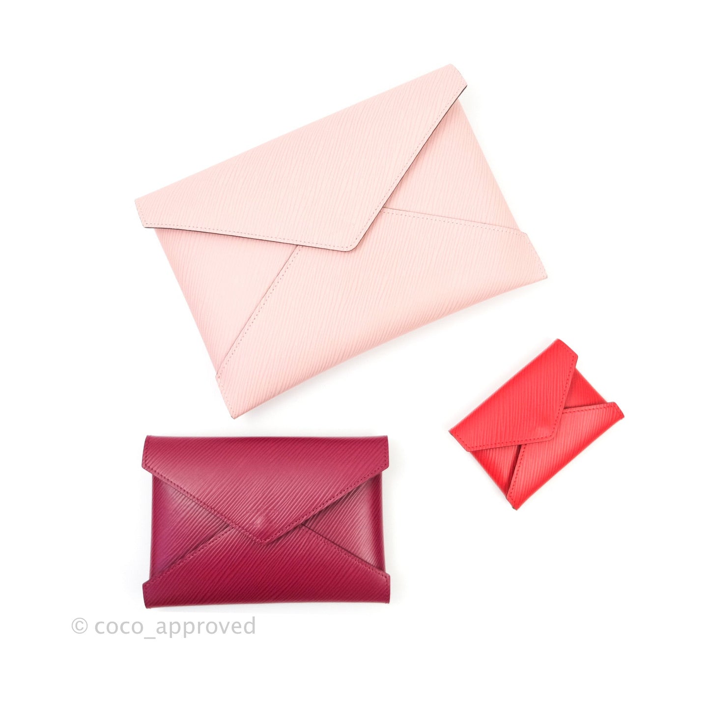 Louis Vuitton Epi Kirigami Pochette Set Rose Ballerine Fuchsia Coquelicot
