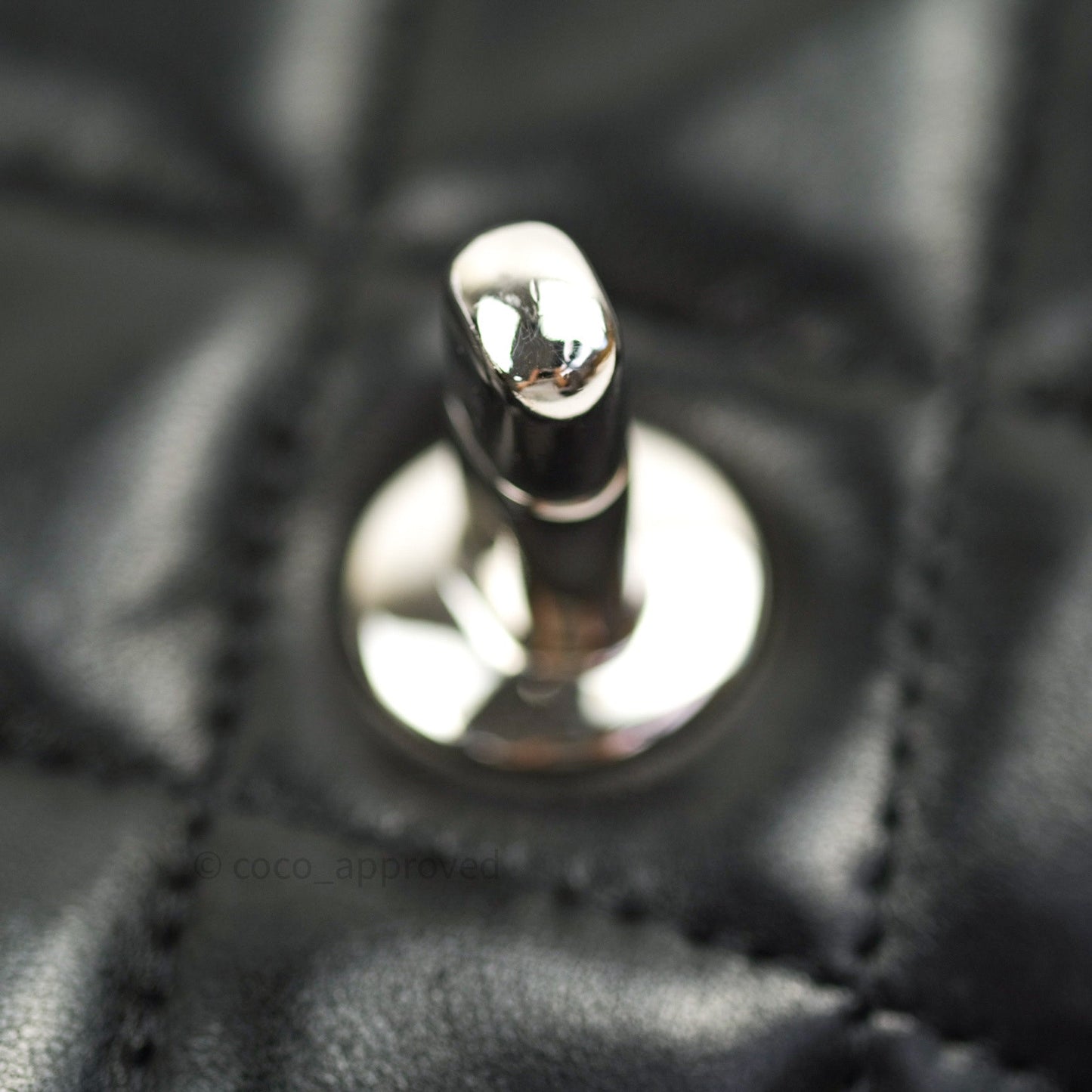 Chanel Quilted Clutch with Chain Black Lambskin Silver Hardware