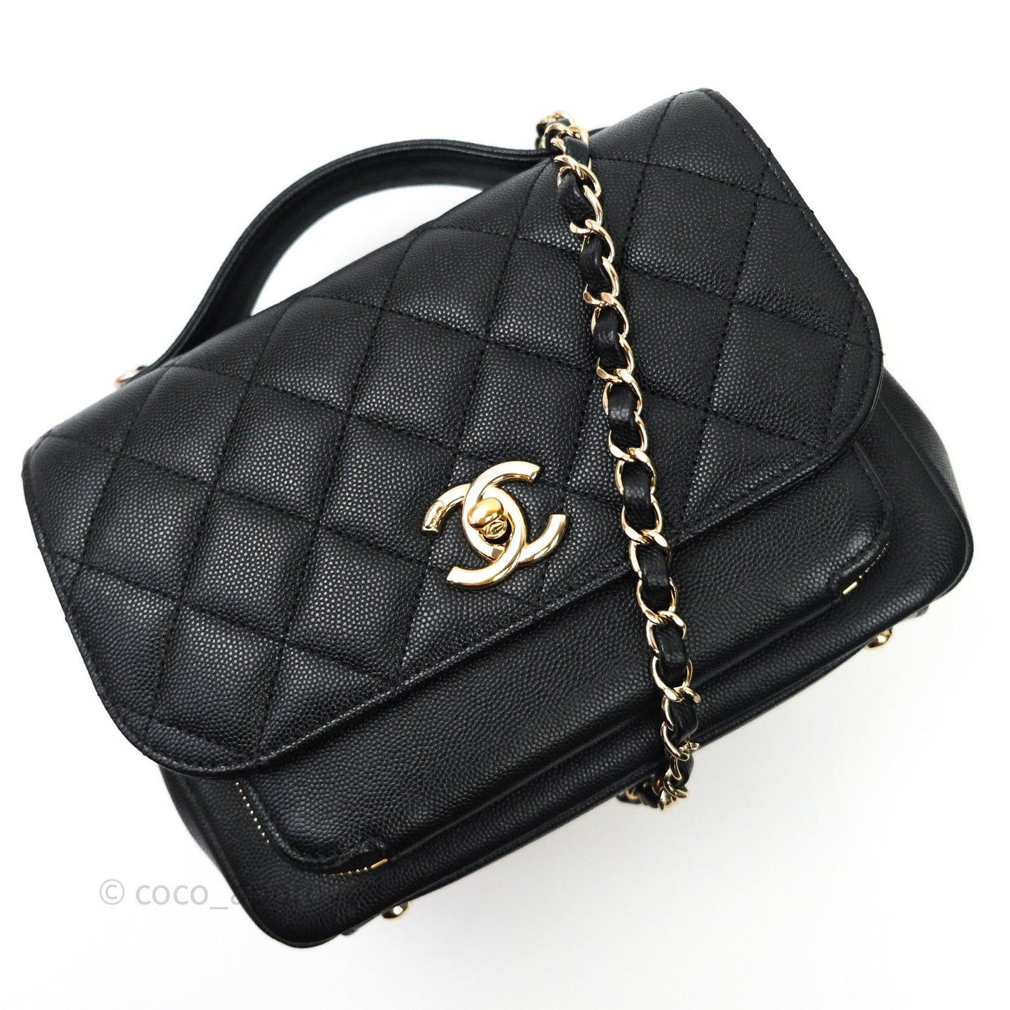 Chanel Quilted Medium Business Affinity Flap Black Caviar Light Gold Hardware