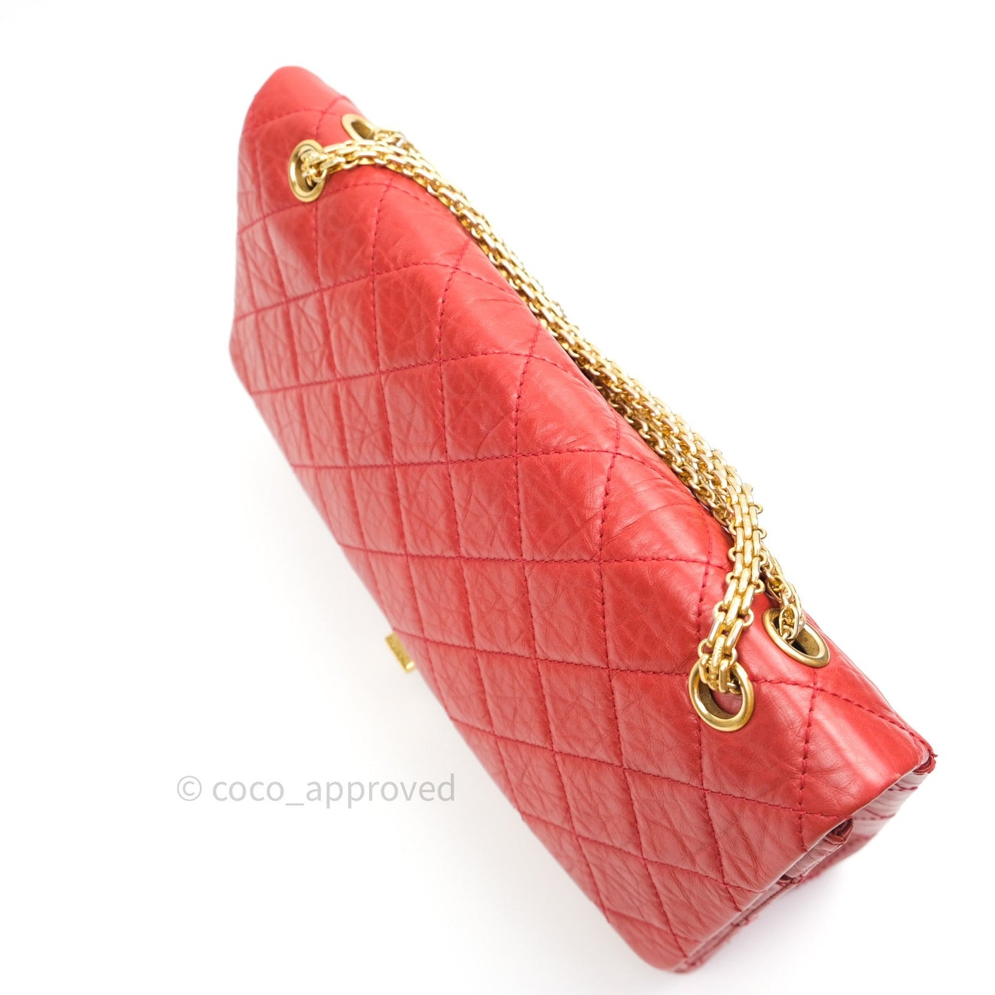 Chanel Reissue Quilted Aged Calfskin Coral Red Ruthenium Hardware 227
