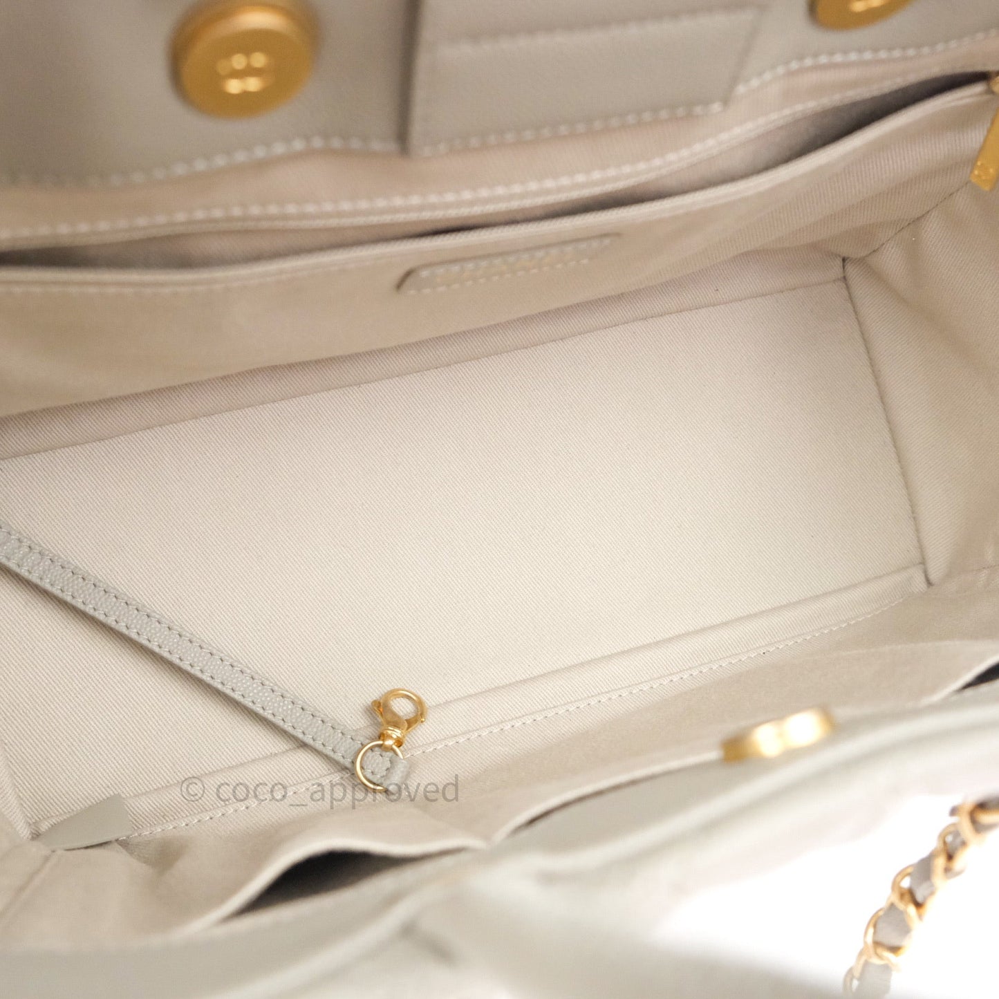 Chanel Quilted Medium Coco Handle Shopping Tote Grey Caviar Gold Hardware