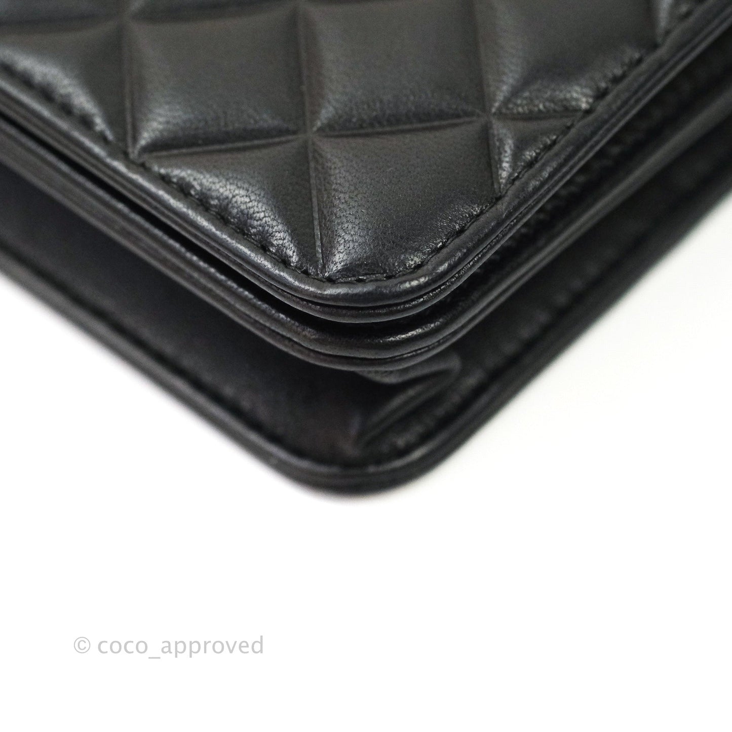 Chanel Quilted Wallet on Chain WOC Black Calfskin Gold Hardware