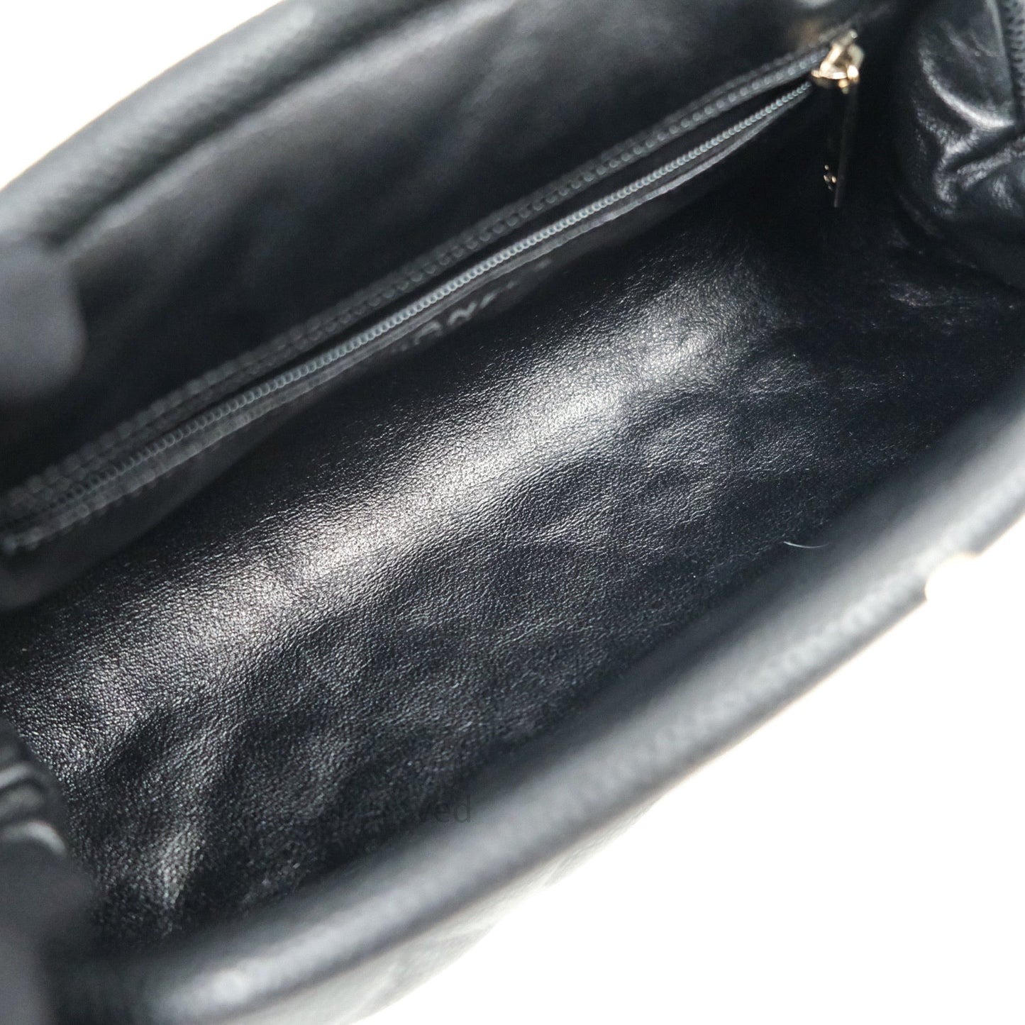 Chanel Quilted Timeless Kisslock Clutch Black Caviar Silver Hardware