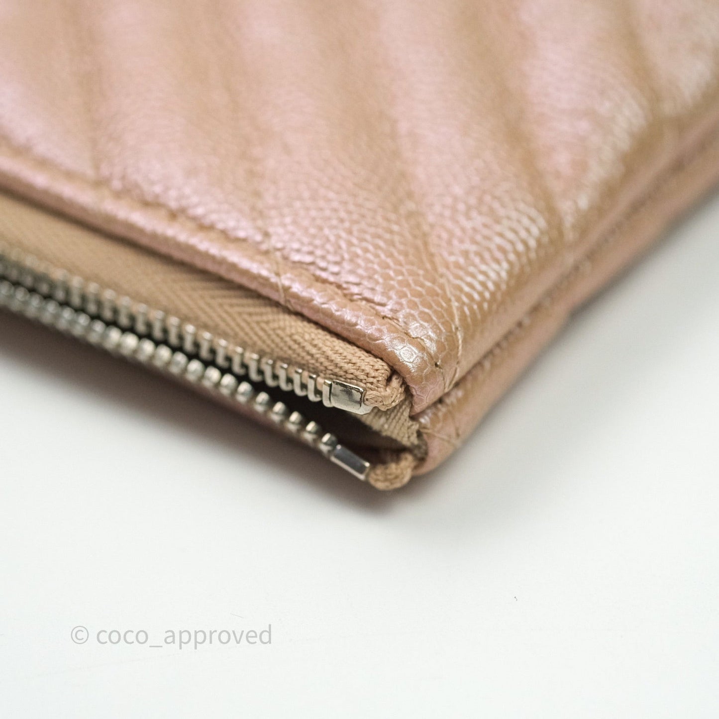 Chanel Medium O Case Chevron Rose Gold 17B