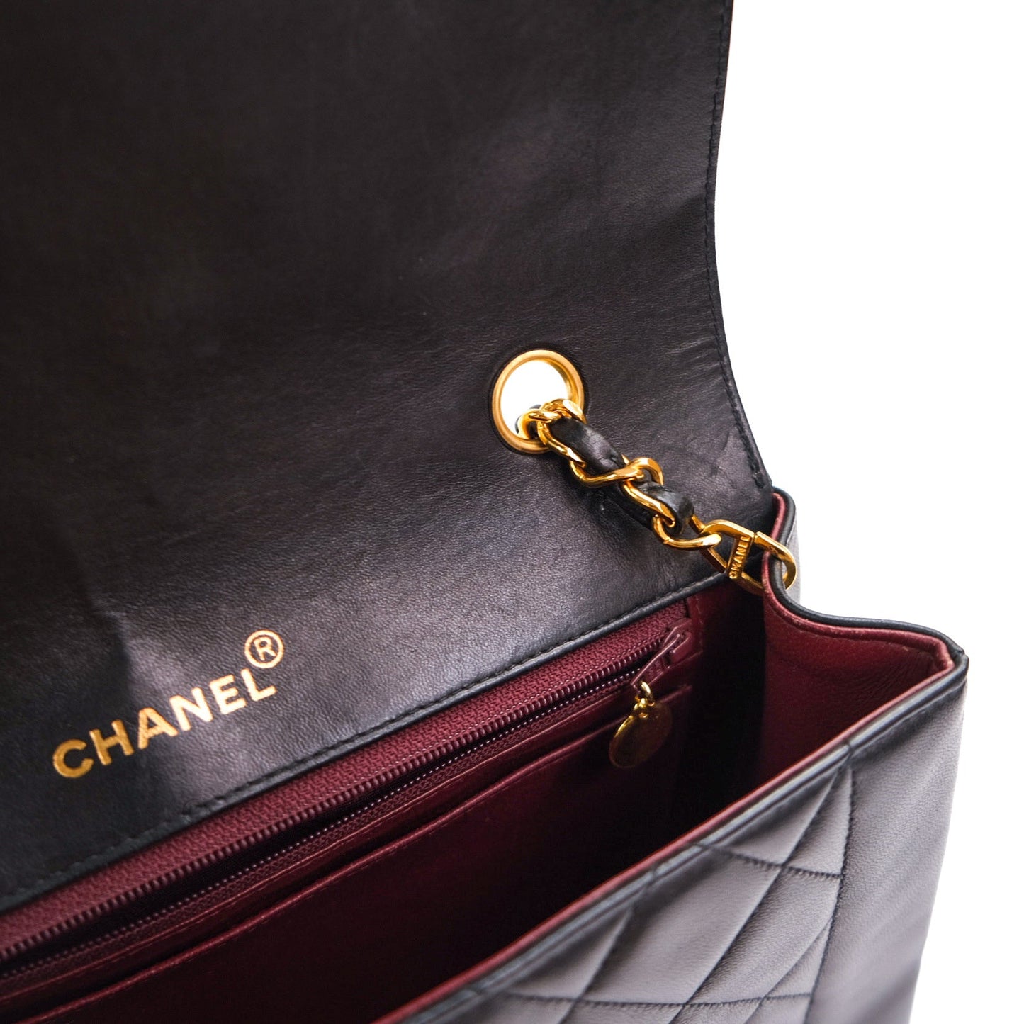 Chanel Black Quilted Lambskin Medium Vintage Classic Diana Flap Bag