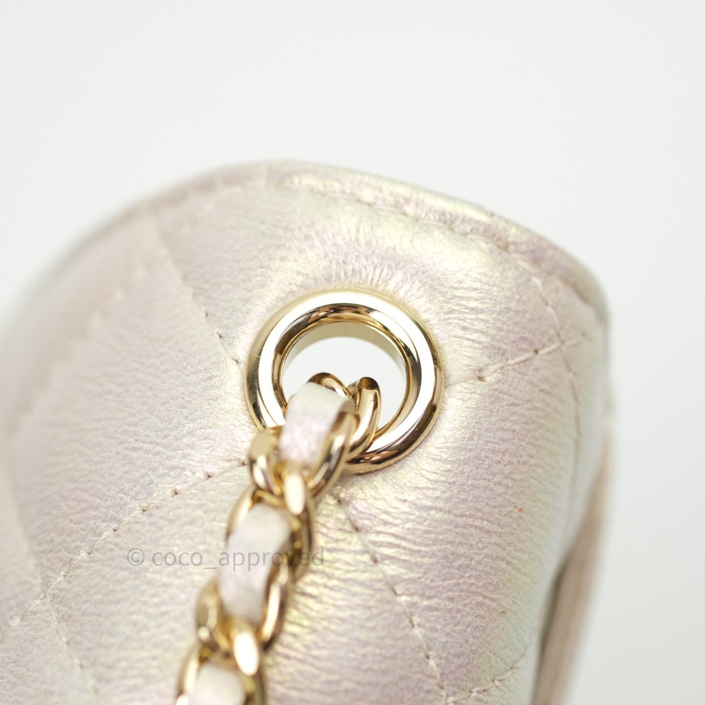 Chanel Classic Ivory Iridescent Gold Hardware Phone Holder