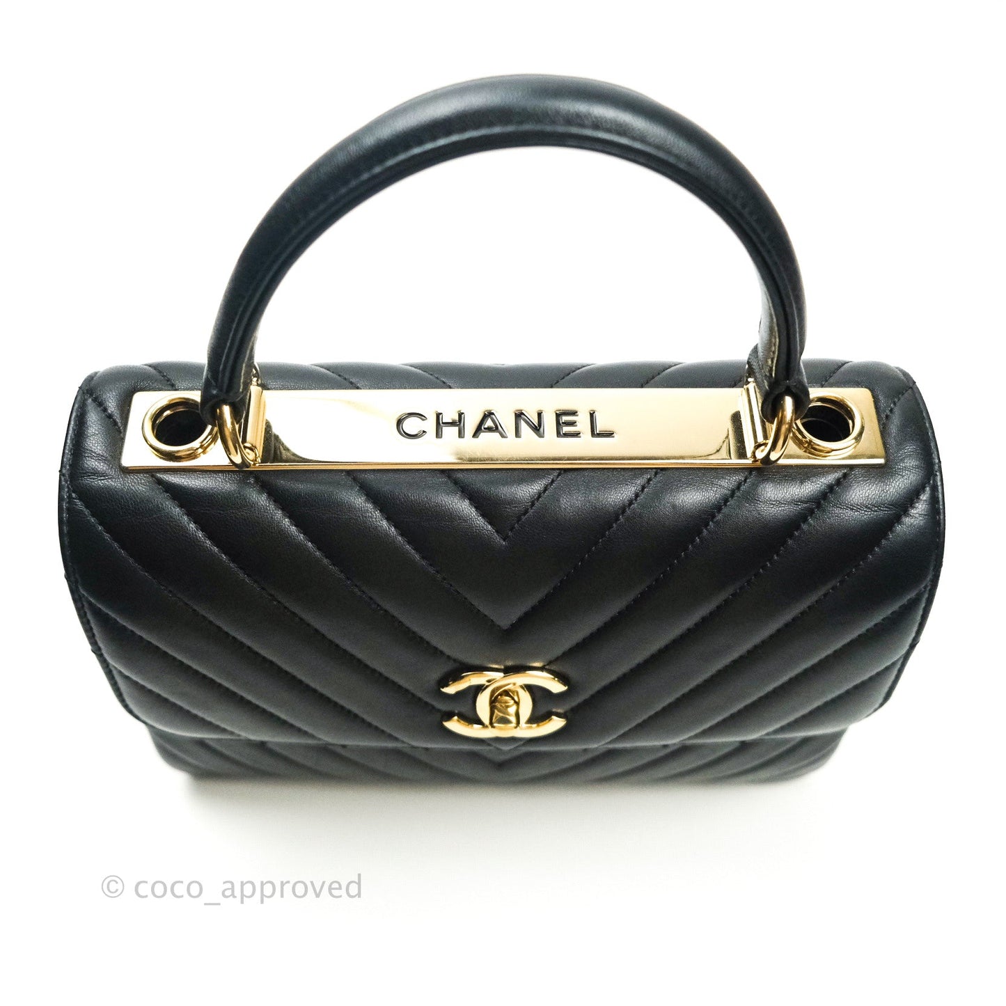 Chanel Trendy CC Chevron Small Black Lambskin Gold Hardware