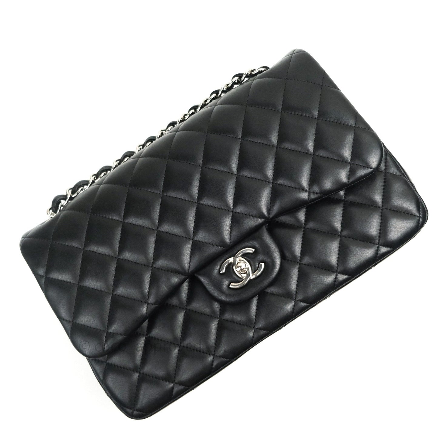 Chanel Jumbo Double Flap Black Lambskin Silver Hardware⁣⁣