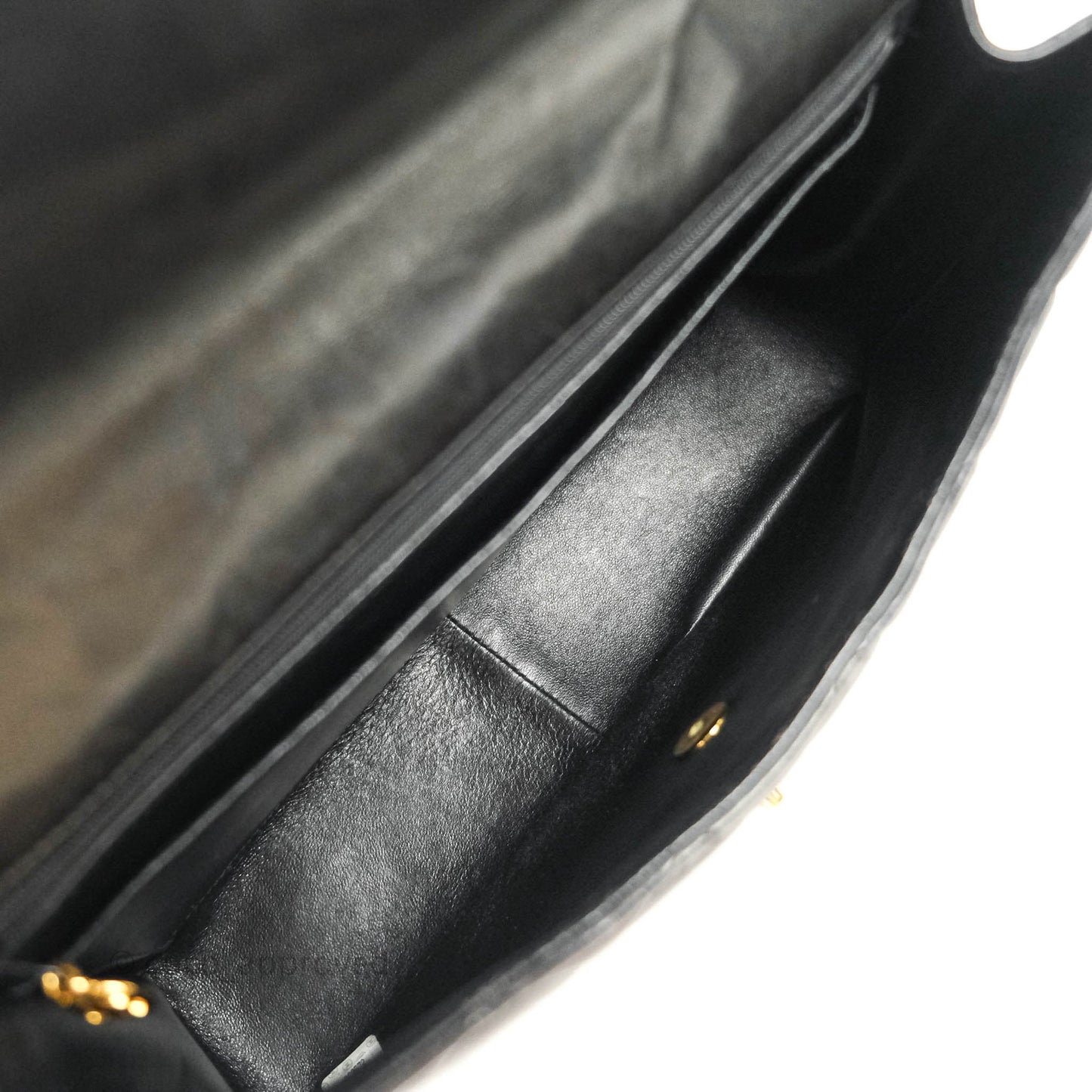 Chanel Vintage XL Jumbo Single Flap Black Lambskin 24K Gold Hardware