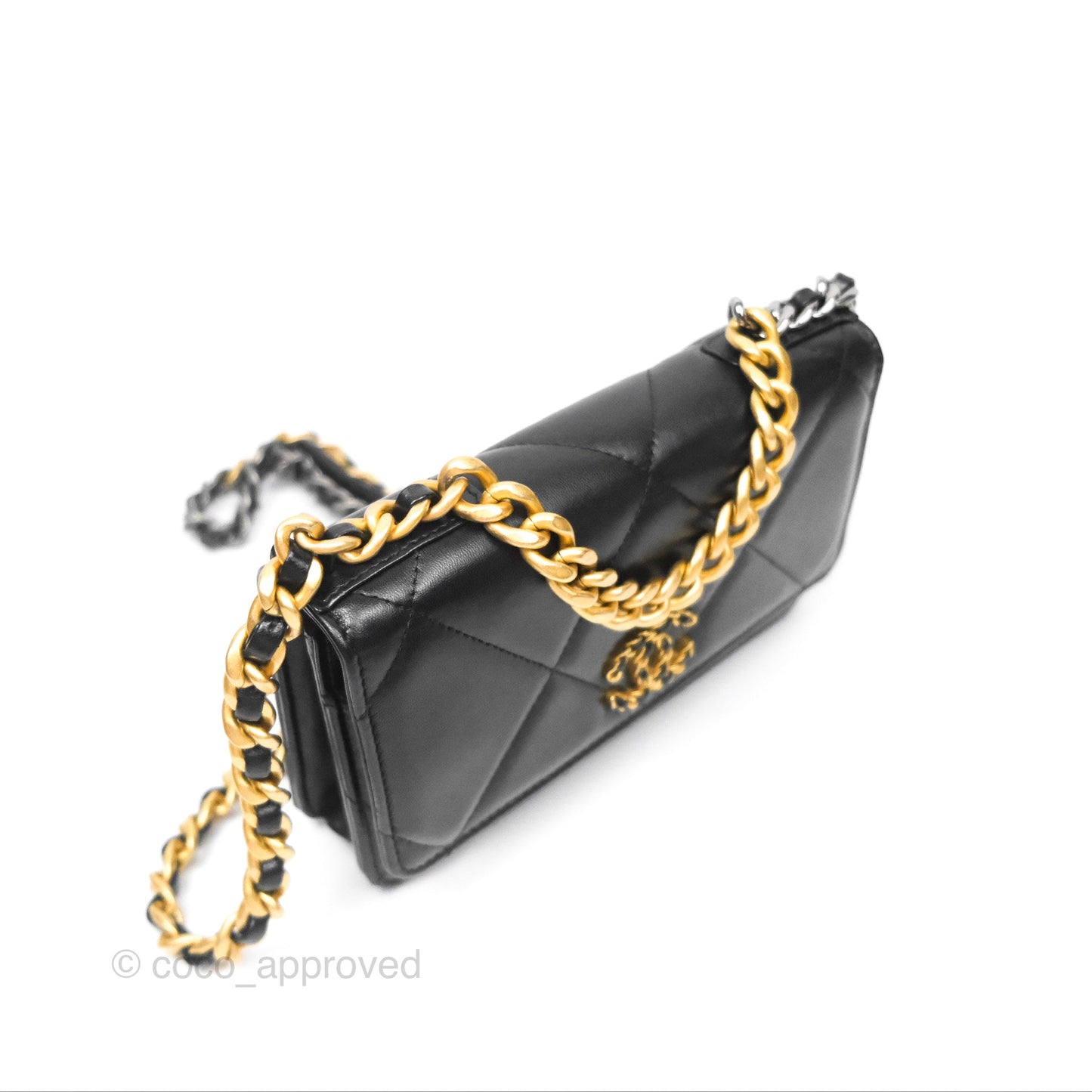 Chanel 19 Wallet on Chain WOC Black Mixed Hardware