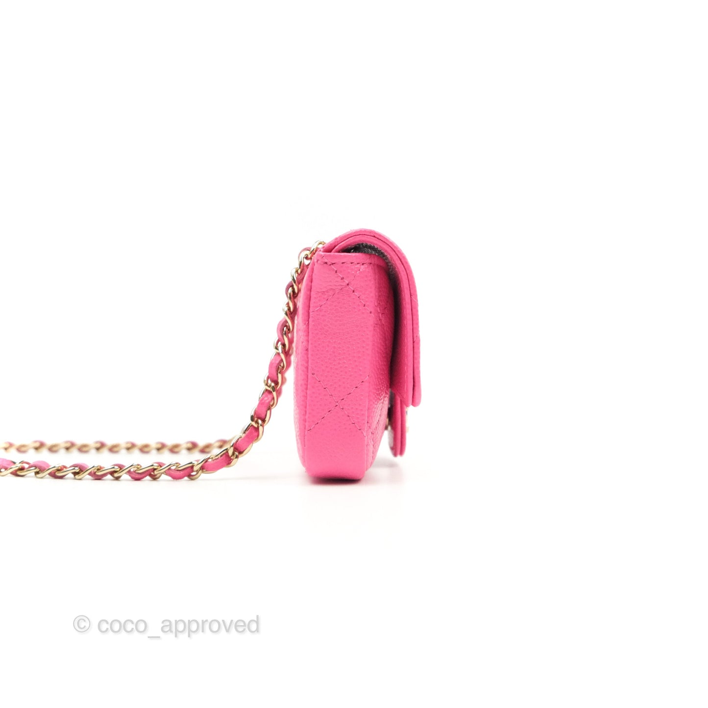 Chanel Classic Quilted Belt Bag Pink Caviar Gold Hardware