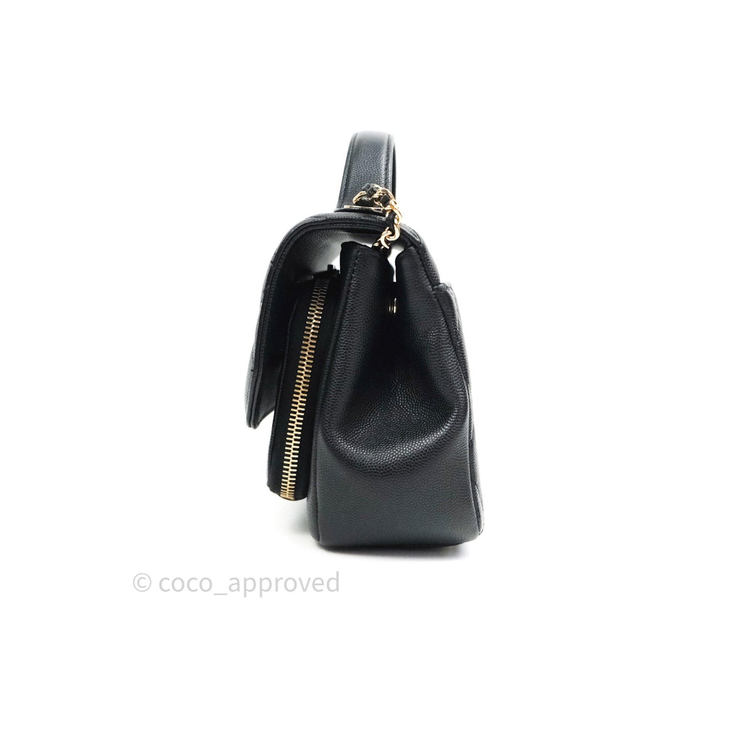 Chanel Quilted Small Business Affinity Flap Black Caviar Light Gold Hardware