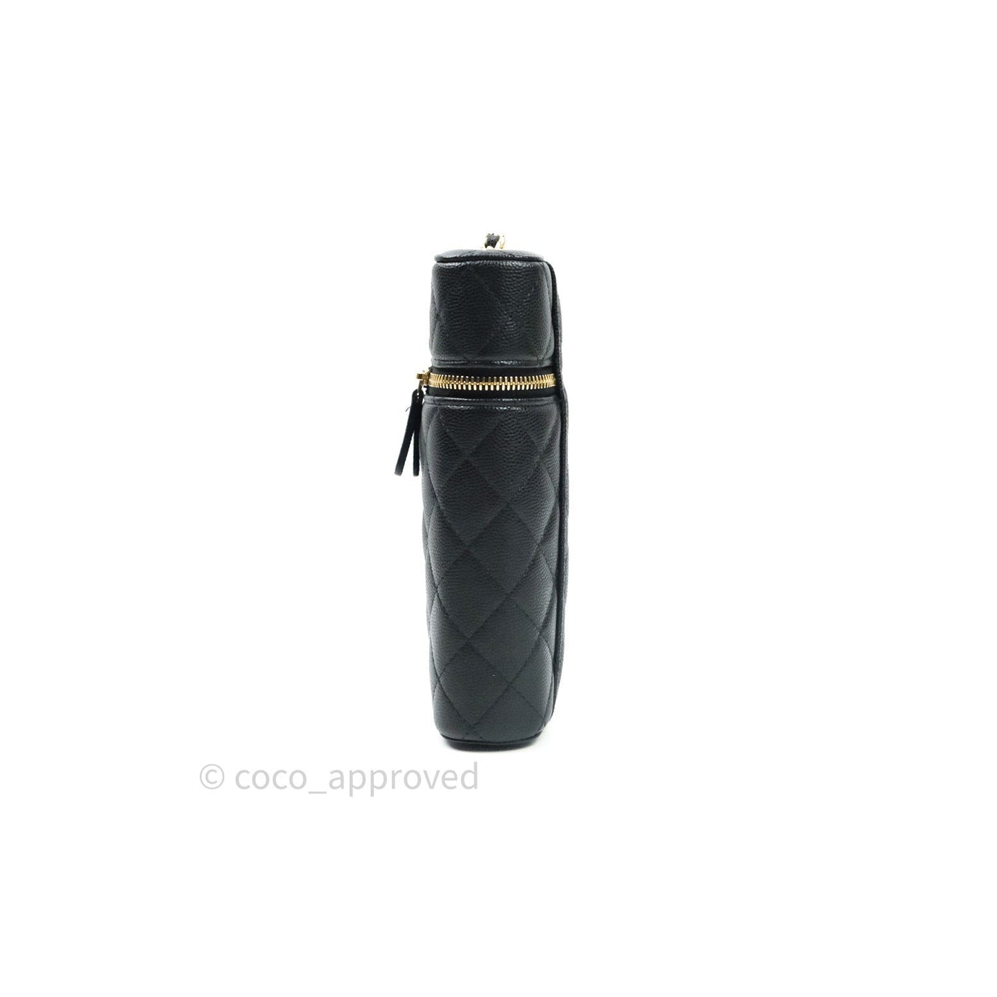 Chanel Vanity Phone Holder With Chain Black Caviar Gold Hardware