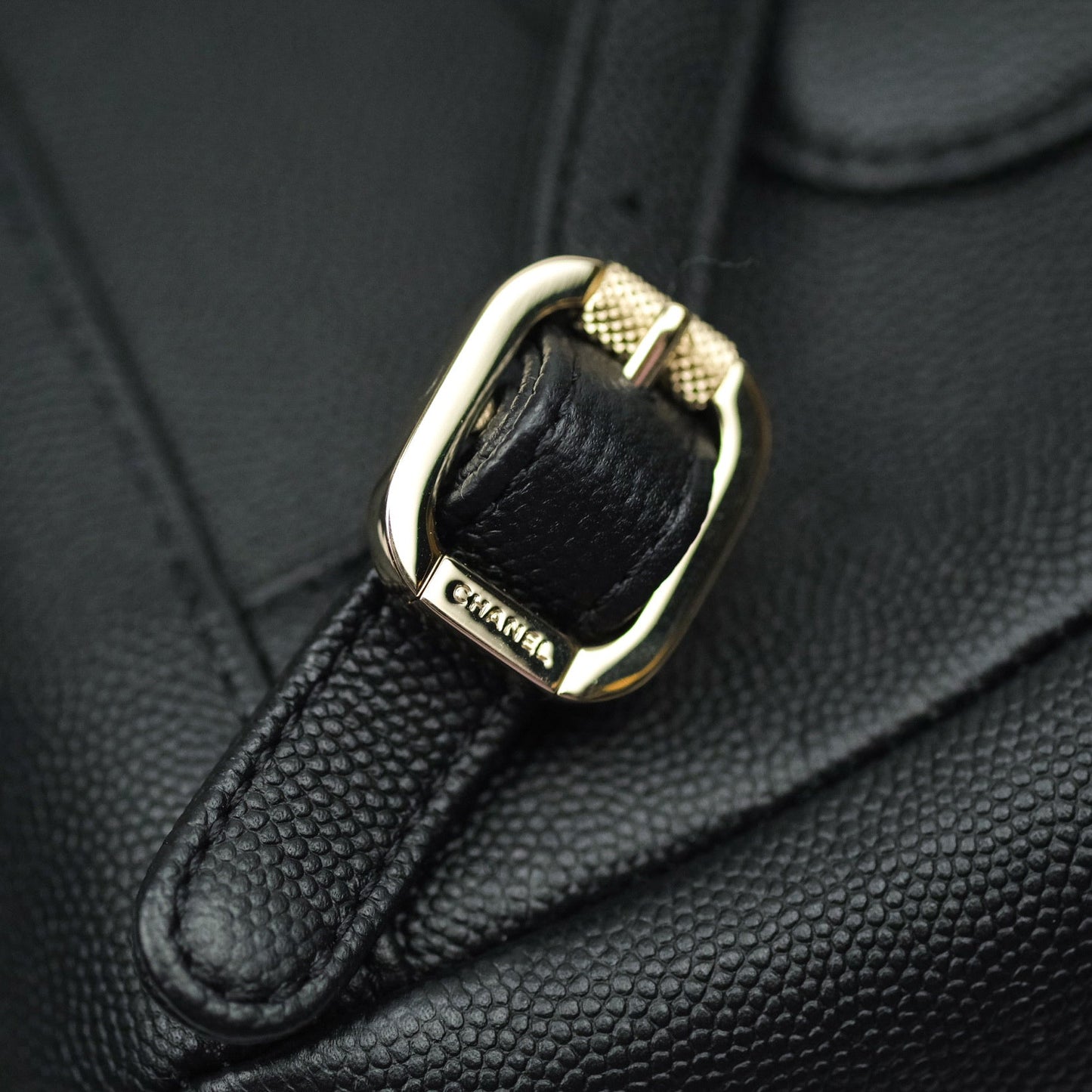 Chanel Quilted Business Affinity Backpack Black Caviar Light Gold Hardware