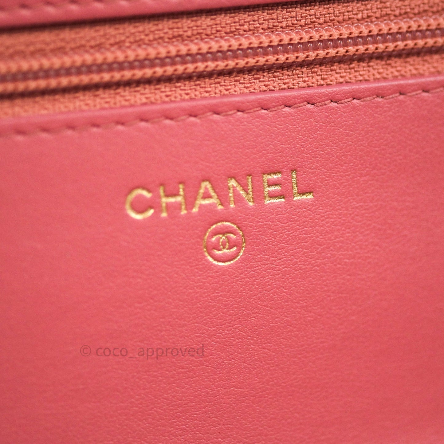 Chanel Filigree Wallet on Chain WOC Pink Caviar Gold Hardware