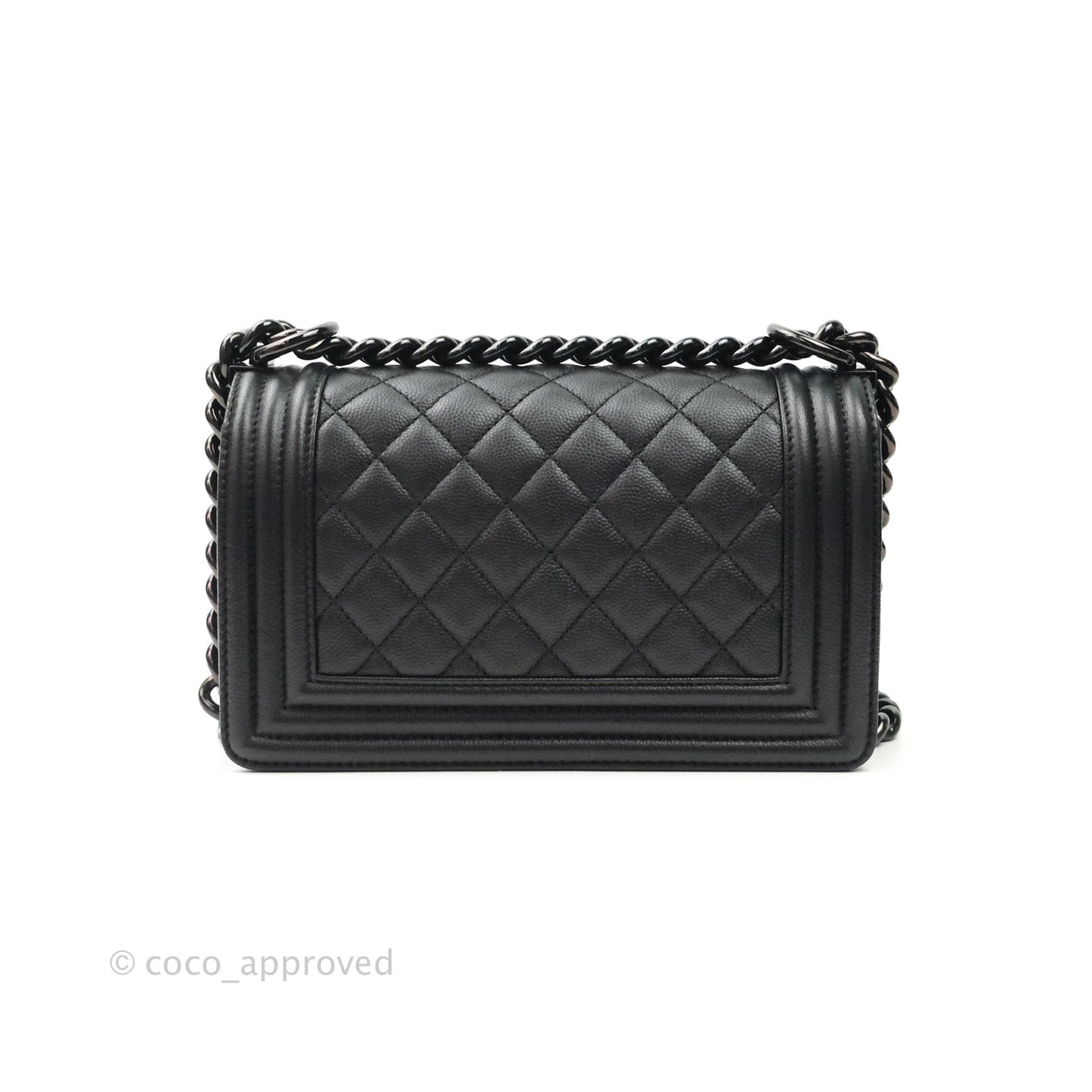 Chanel Quilted So Black Small Boy Caviar