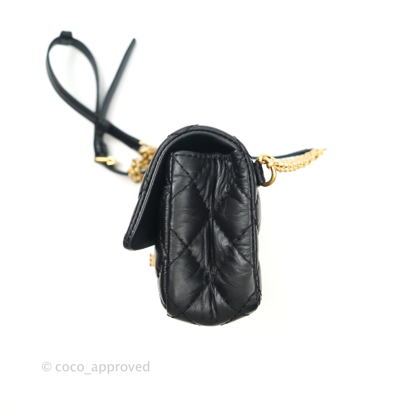 Chanel Reissue 2.55 Aged Calfskin Quilted Chain Waist Bag Black