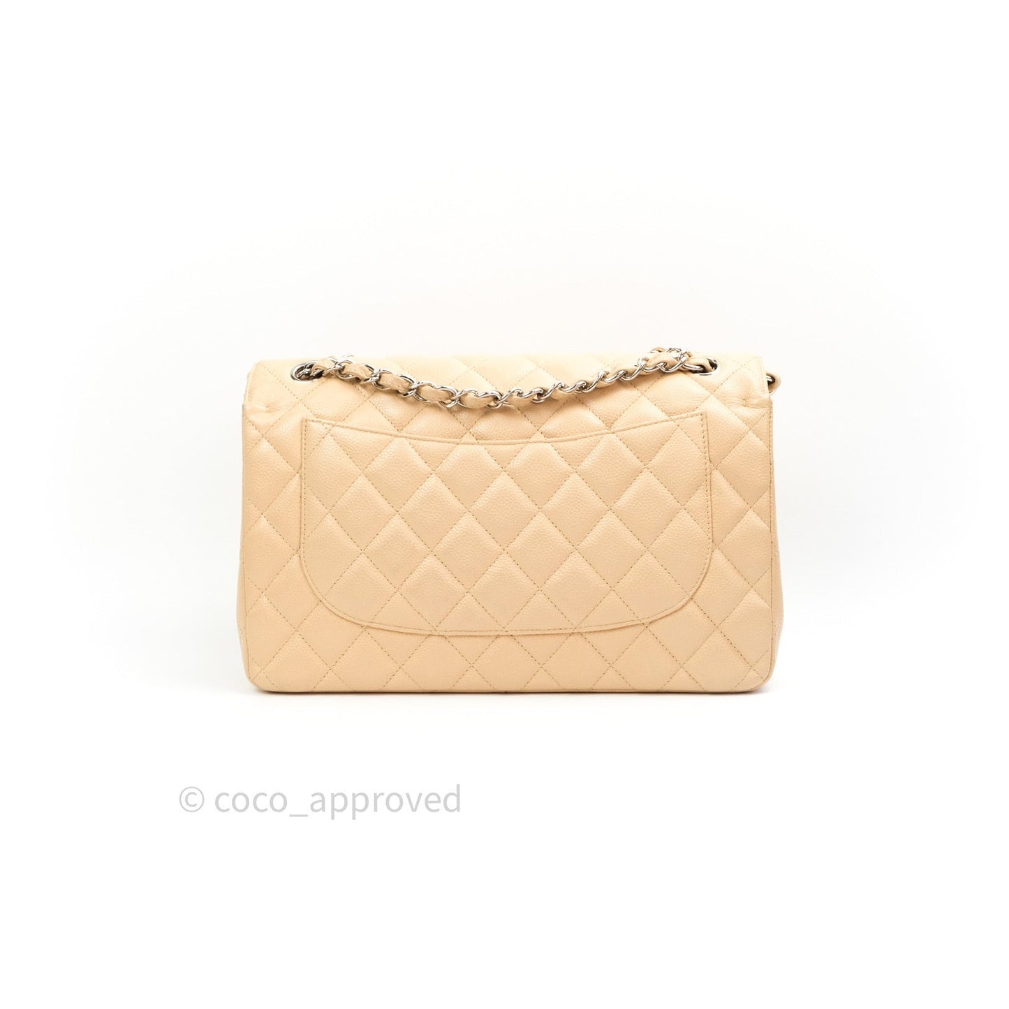 Chanel Jumbo Double Flap Beige Caviar Silver Hardware⁣⁣