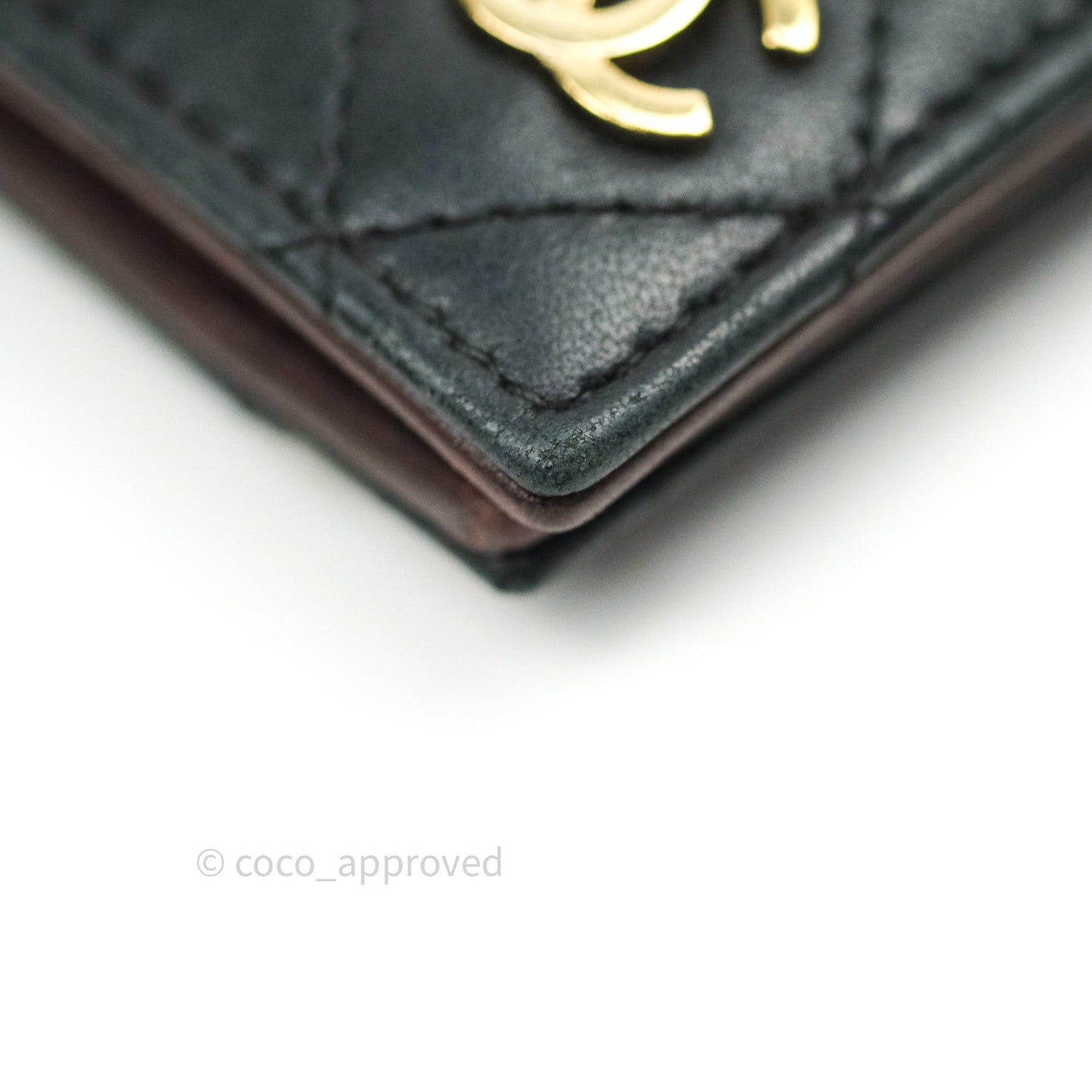 Chanel Black Card Holder Lambskin Gold Hardware