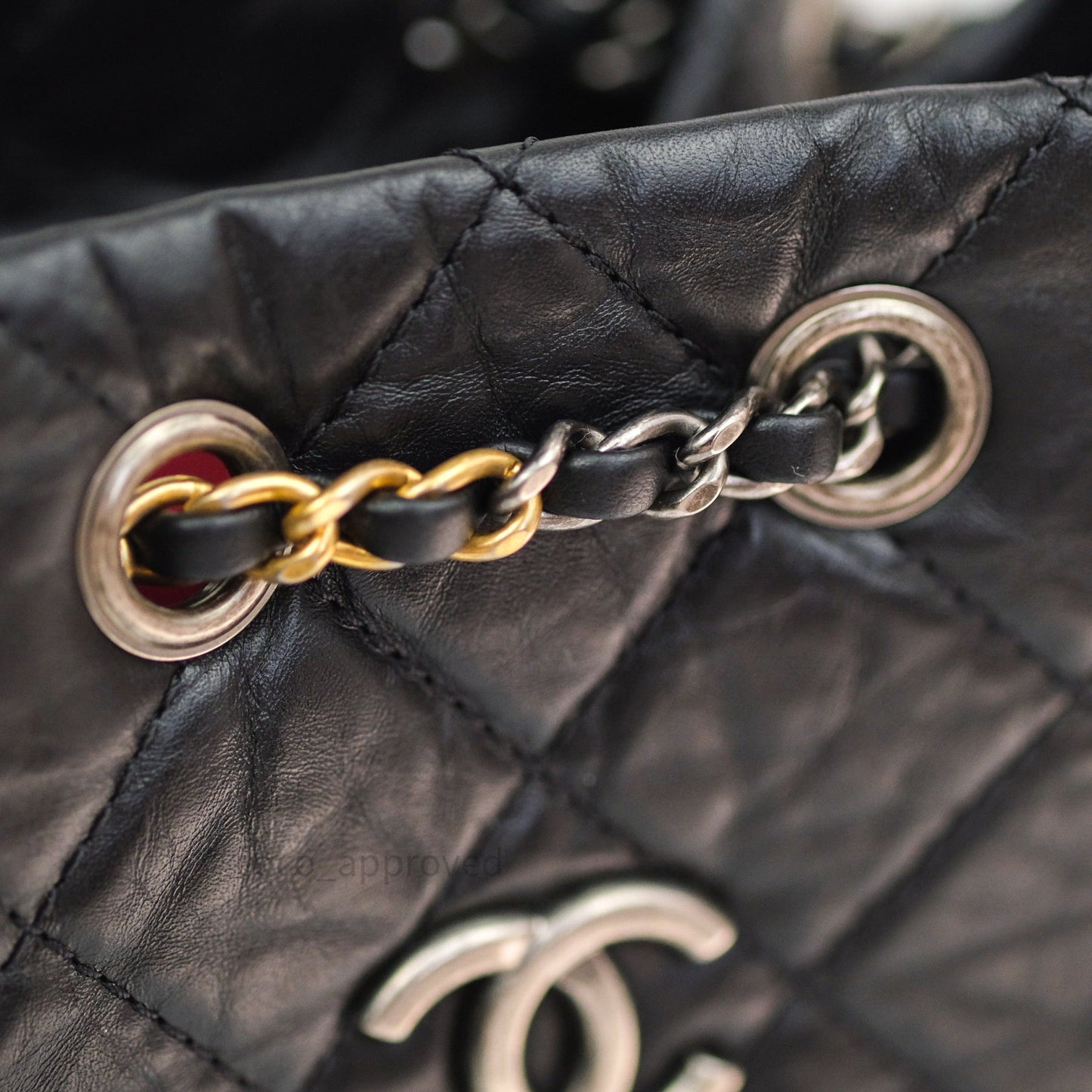 Chanel Gabrielle Backpack Black Aged Calfskin Small Black
