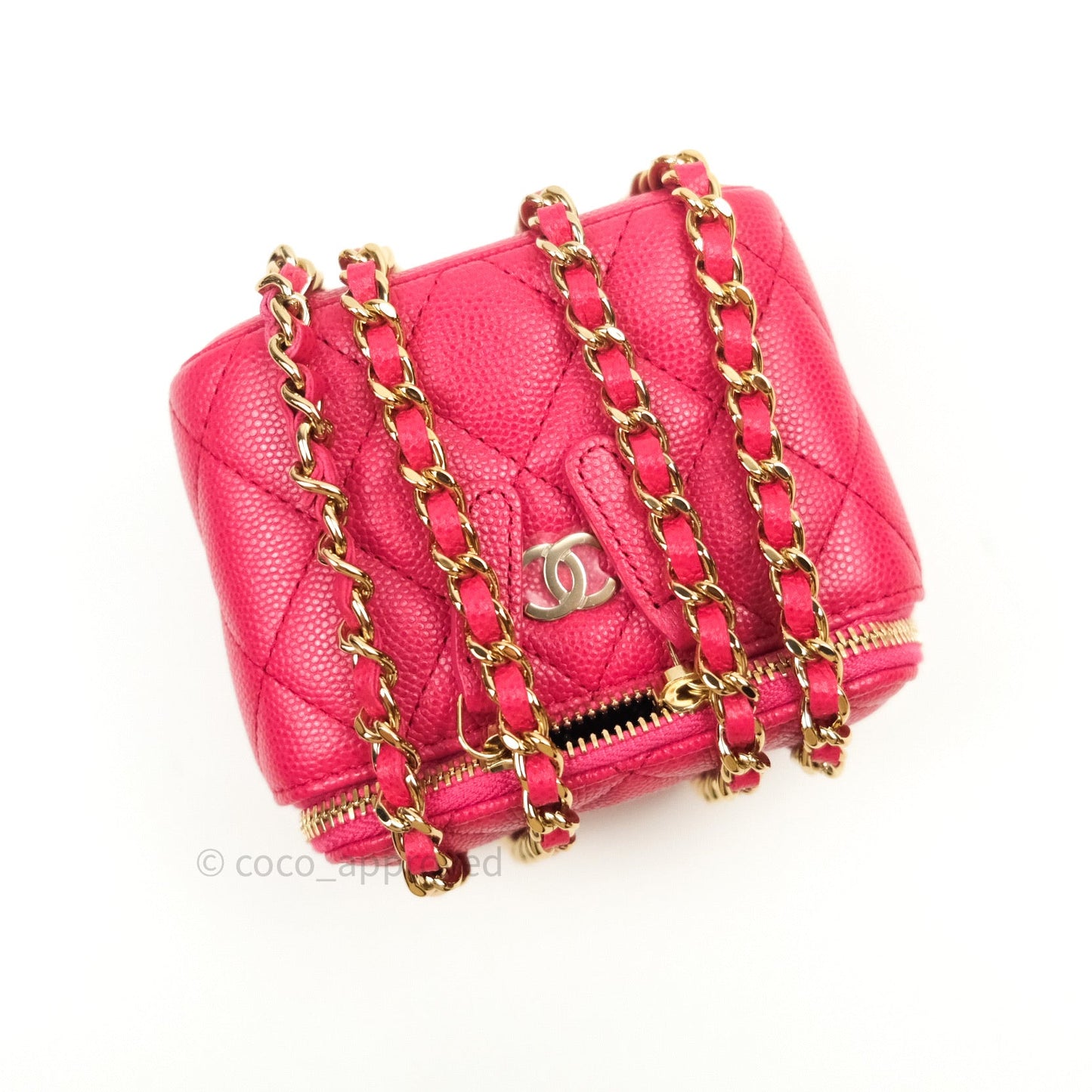 Chanel Mini Vanity Classic With Chain Pink Caviar Gold Hardware