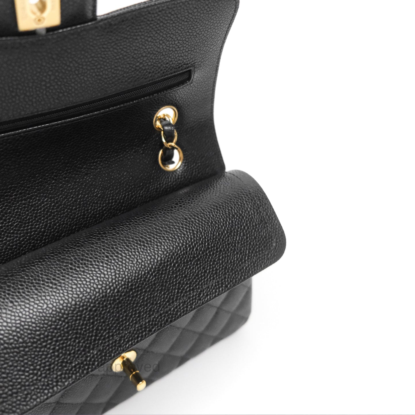 Chanel Small Classic Flap Quilted Black Caviar Gold Hardware