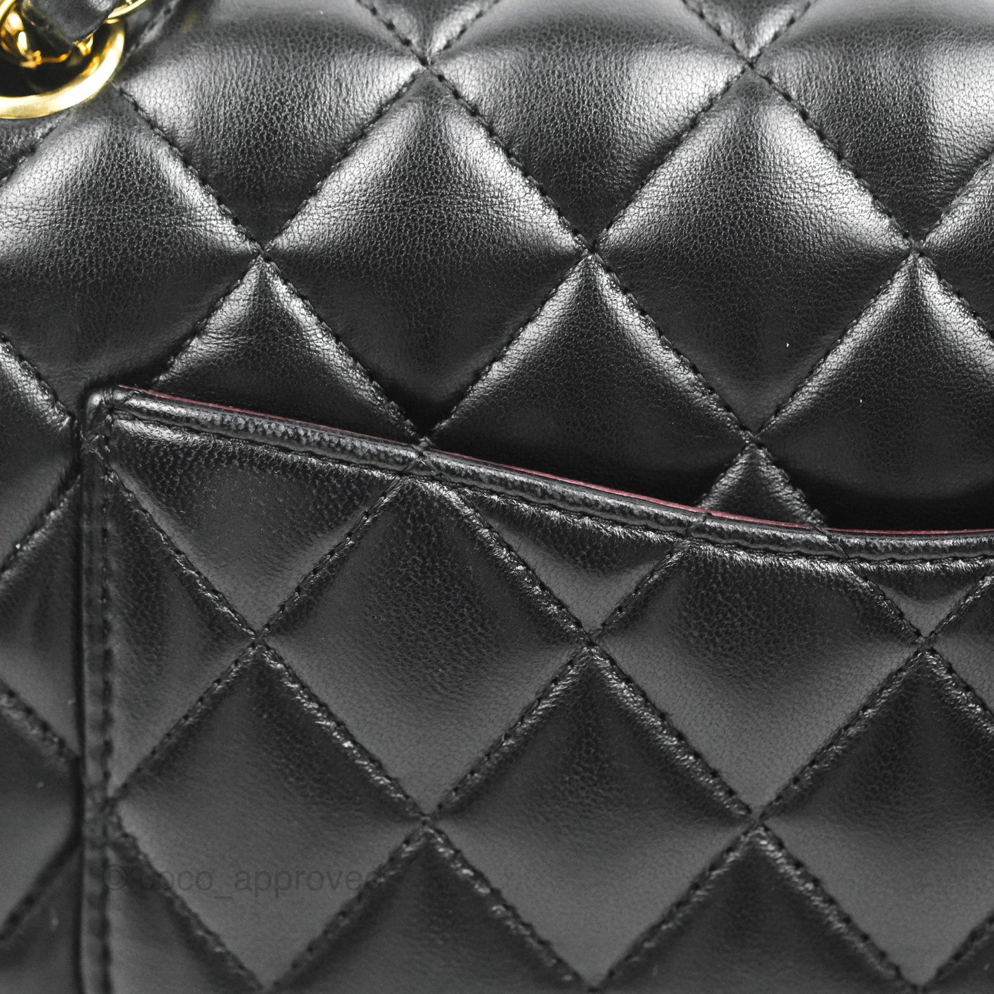 Chanel Classic M/L Medium Flap Quilted Black Lambskin Gold Hardware