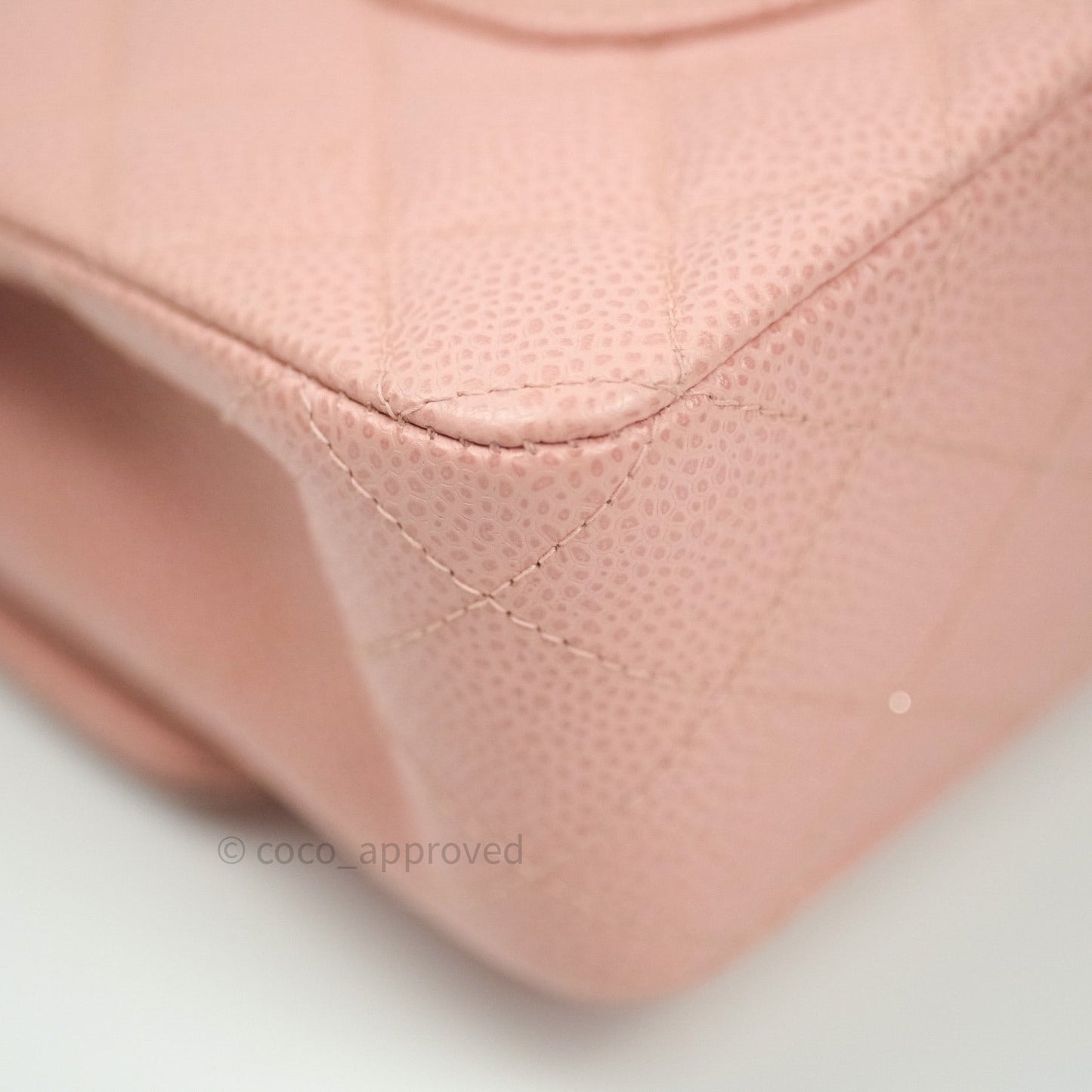Chanel Classic M/L Medium Double Flap Bag Pink Caviar 24K Gold Hardware