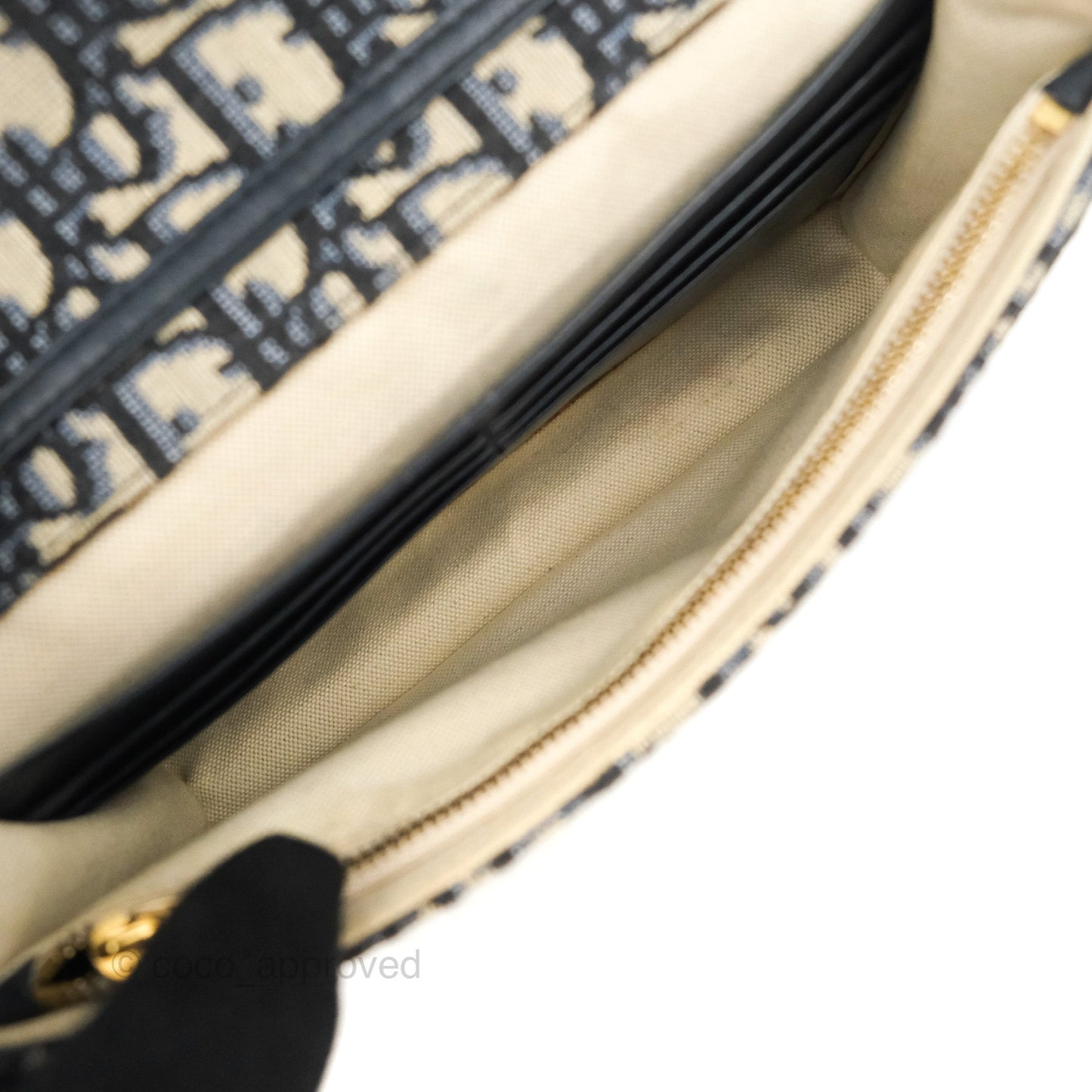 Christian Dior Saddle Chain Pouch Navy Oblique Jacquard