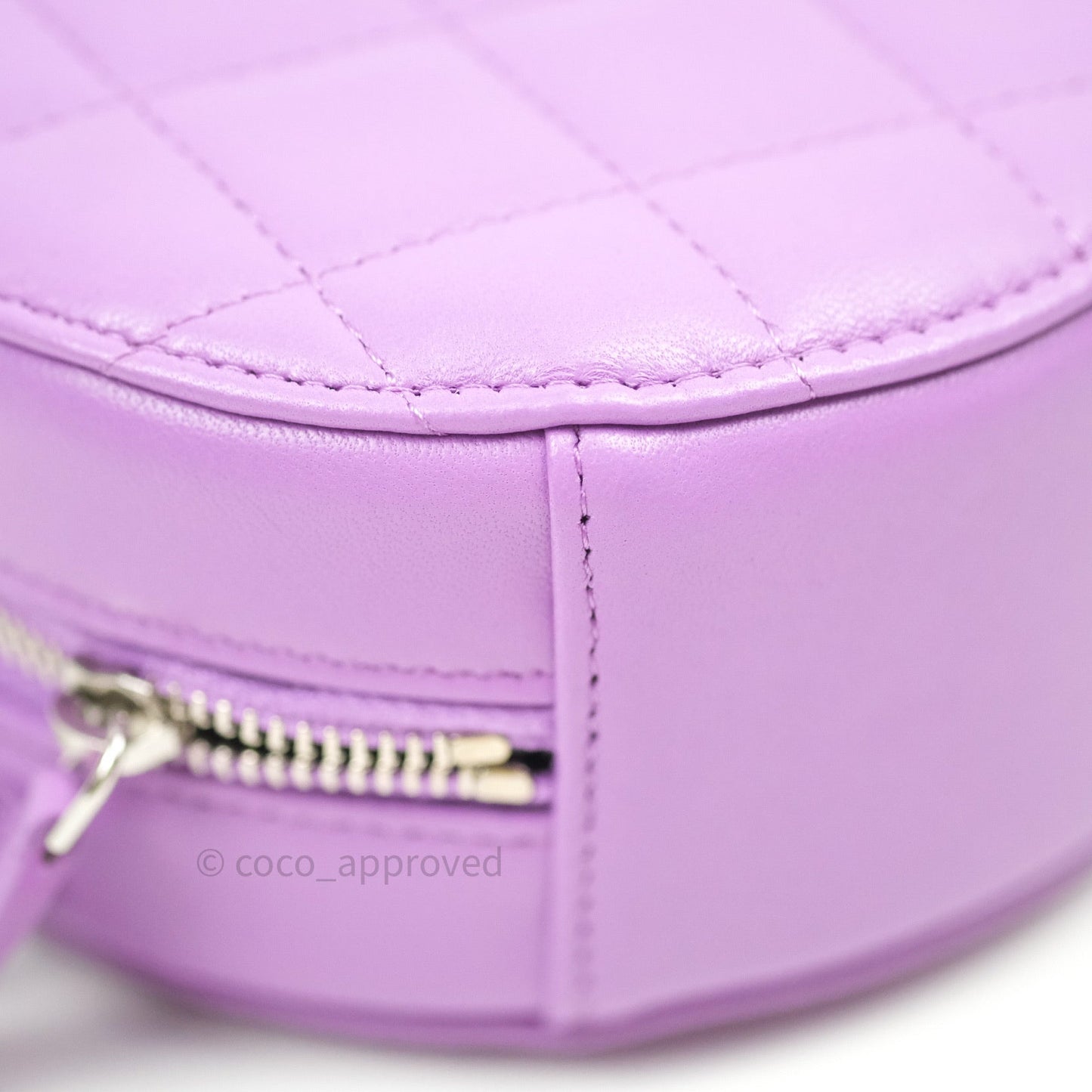 Chanel Round Circle Bag Purple Silver Hardware