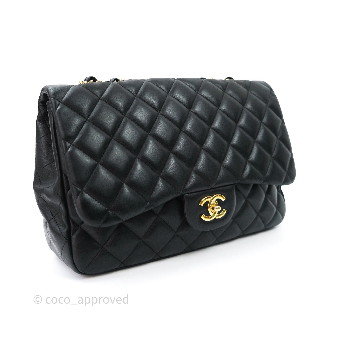 Chanel Jumbo Single Flap Black Lambskin Gold Hardware⁣⁣