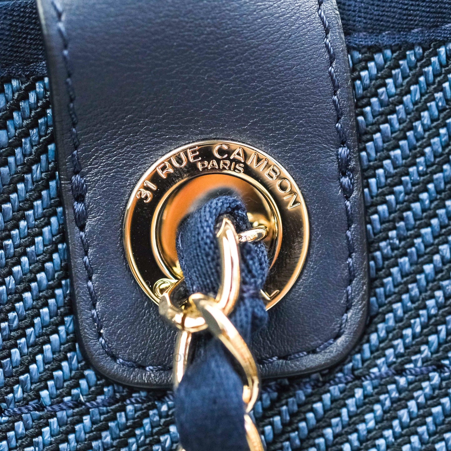 Chanel Canvas Large Deauville Tote Navy Blue 20A