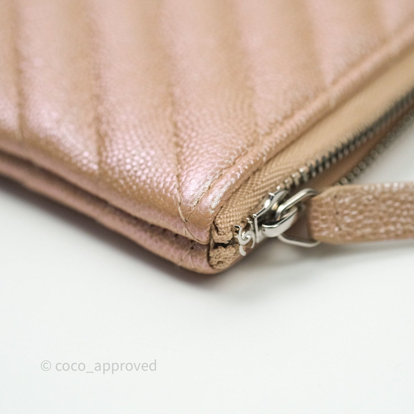 Chanel Medium O Case Chevron Rose Gold 17B