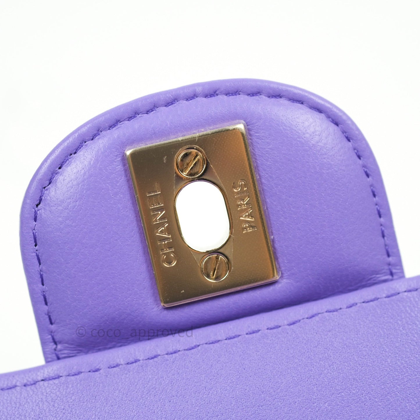 Chanel Classic Small S/M Flap Purple Lambskin Light Gold Hardware