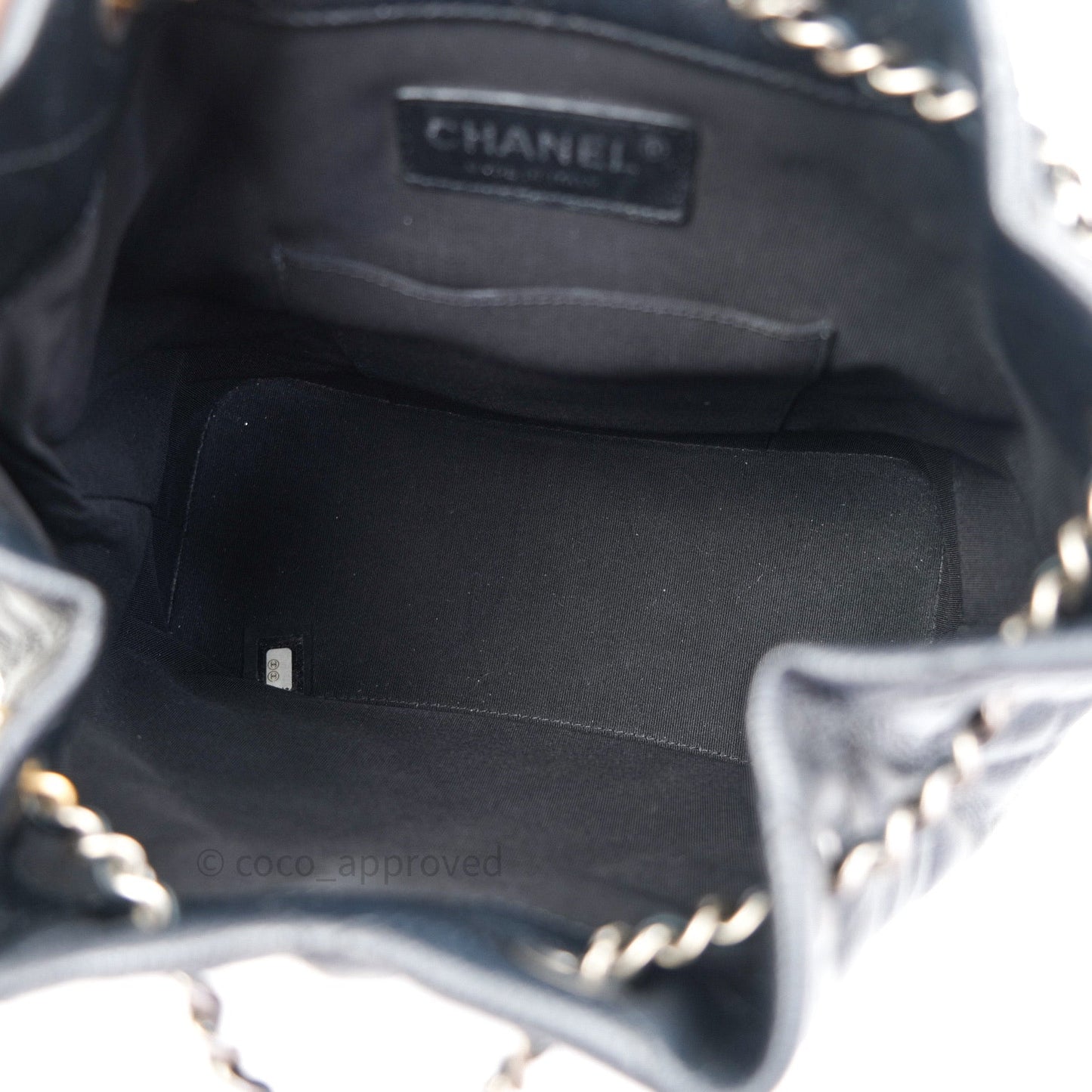 Chanel Gabrielle Backpack Black Goatskin Ombre Small Black