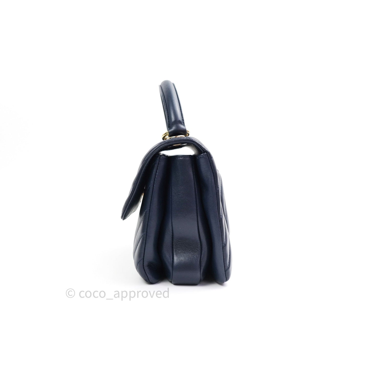 Chanel Trendy CC Small Chevron Navy Lambskin Gold Hardware
