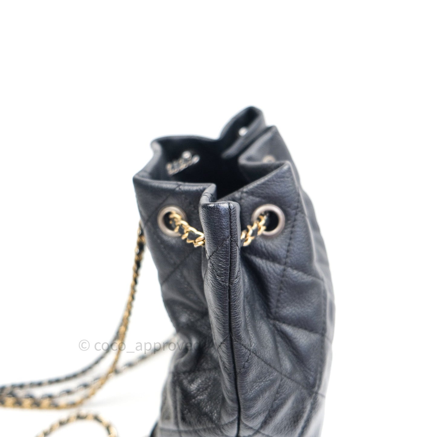 Chanel Gabrielle Backpack Black Goatskin Ombre Small Black